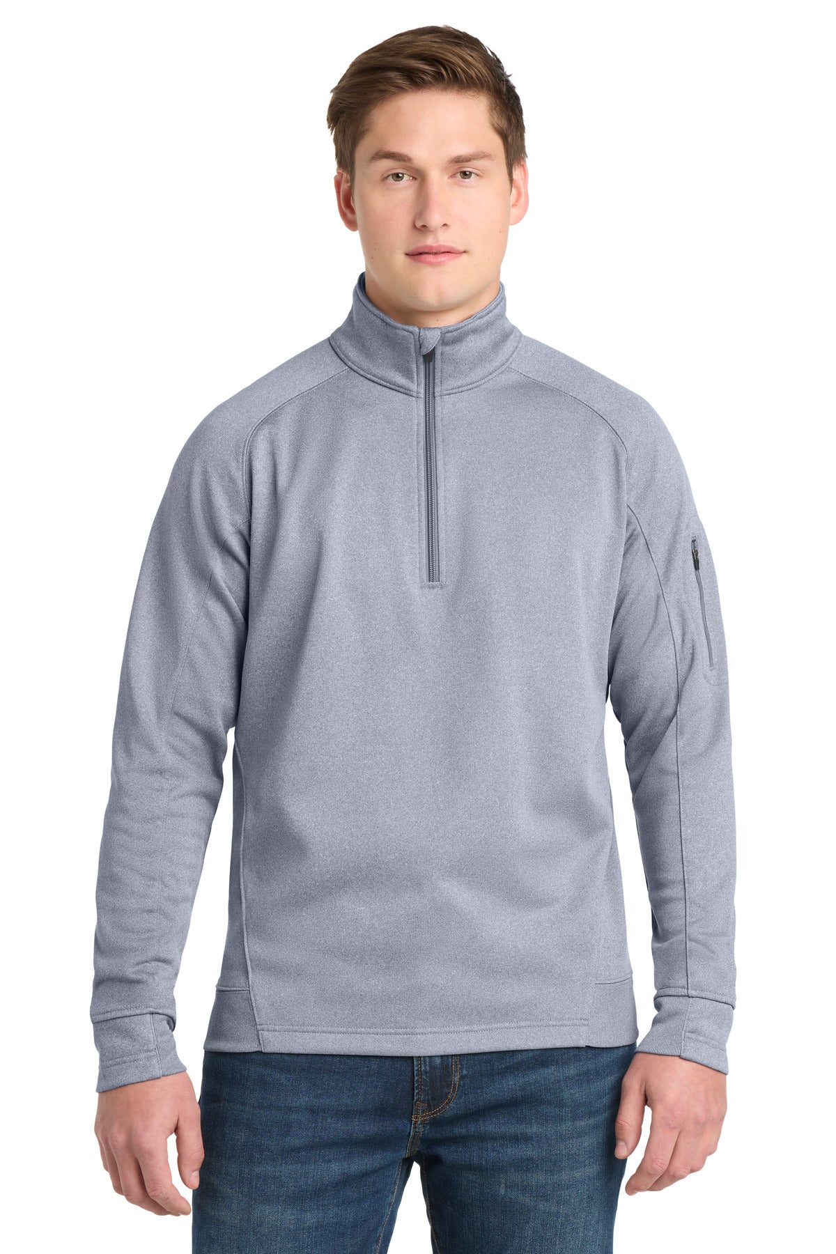 Sport-Tek Tech Fleece 1/4-Zip Pullover. F247 - Grey Heather