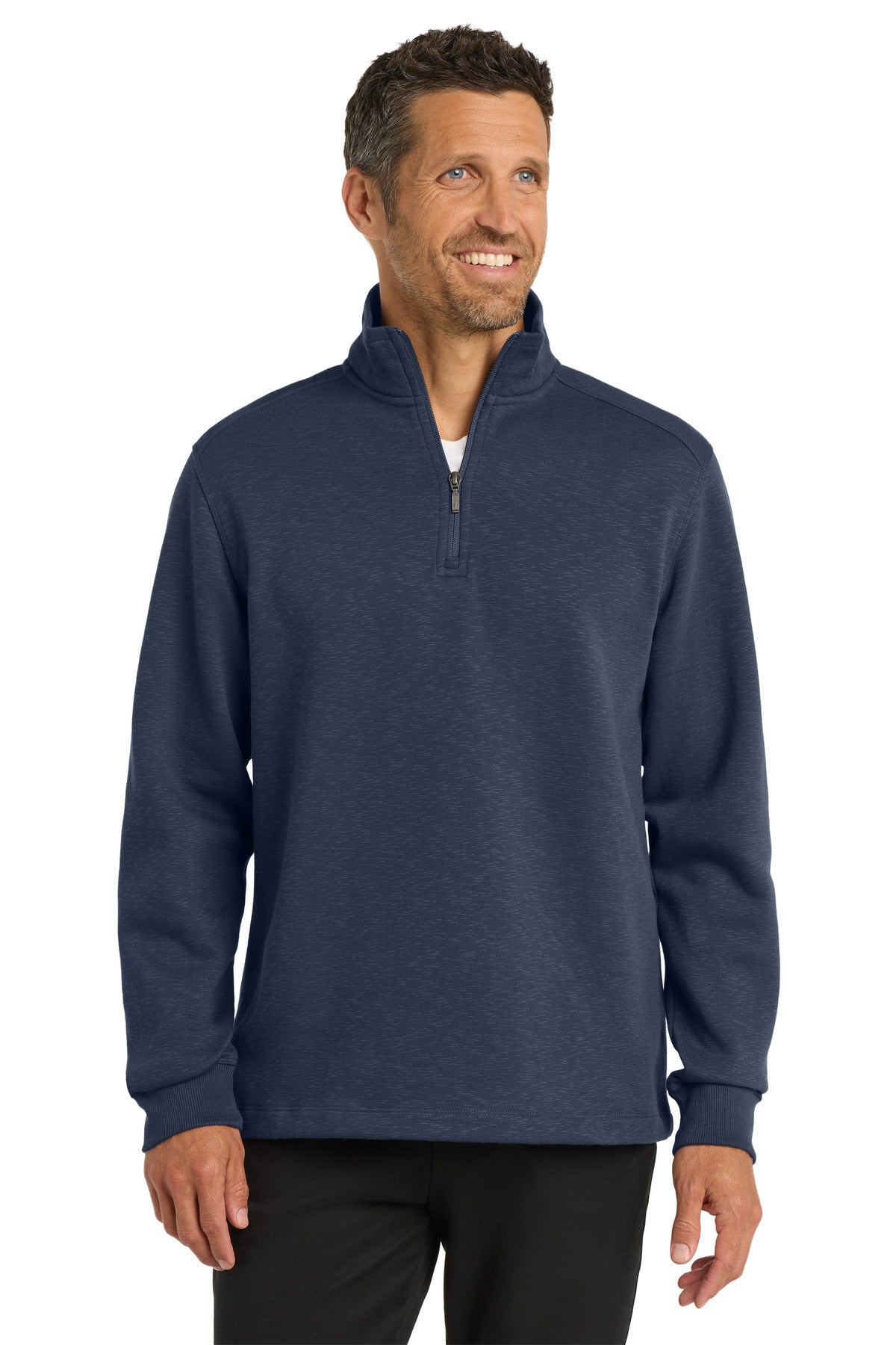Port Authority Slub Fleece 1/4-Zip Pullover. F295 - Navy