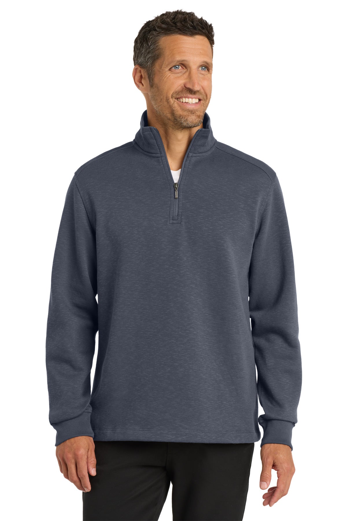 Port Authority Slub Fleece 1/4-Zip Pullover. F295 - Slate Grey