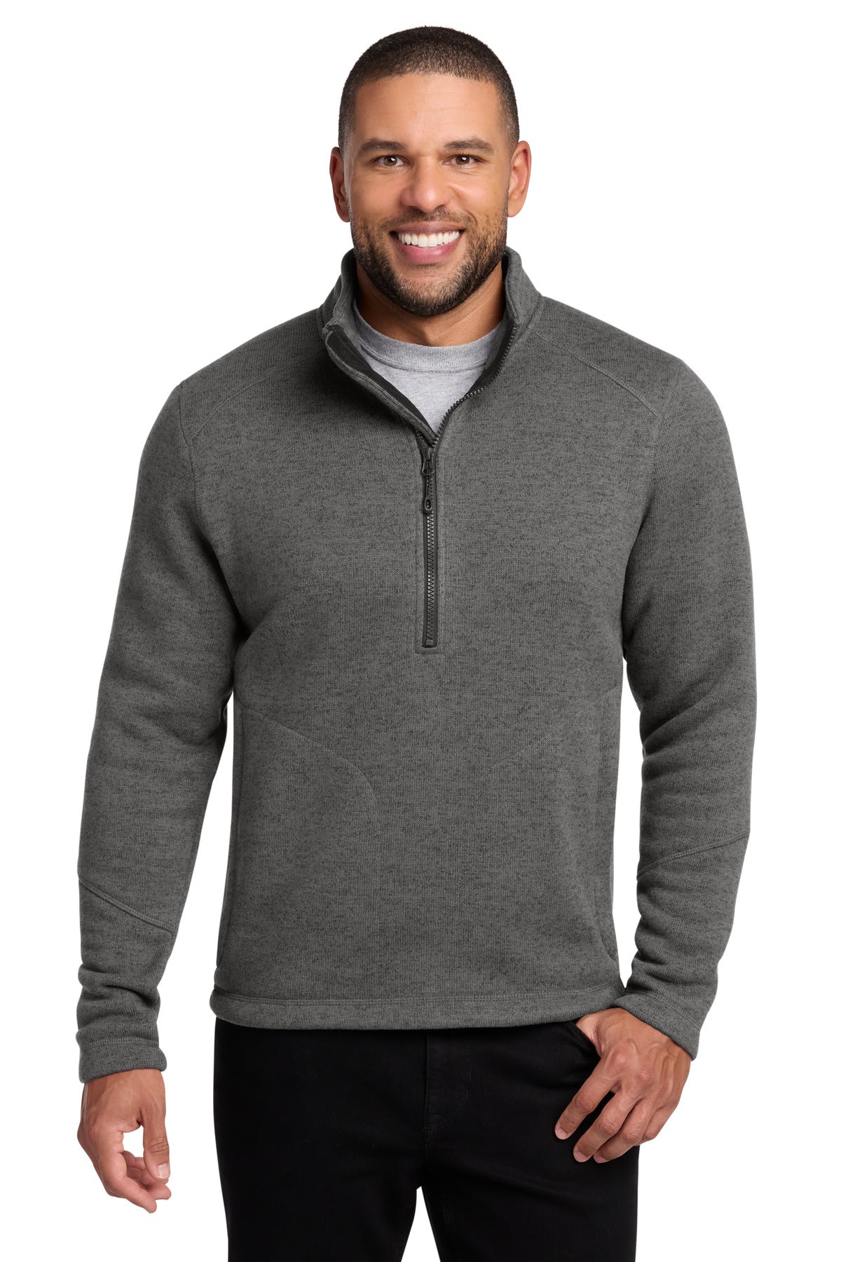 Port Authority Arc Sweater Fleece 1/4-Zip F426 - Grey Smoke Heather