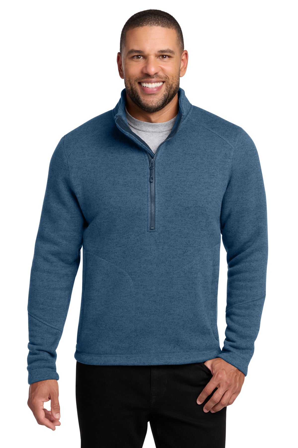 Port Authority Arc Sweater Fleece 1/4-Zip F426 - Insignia Blue Heather
