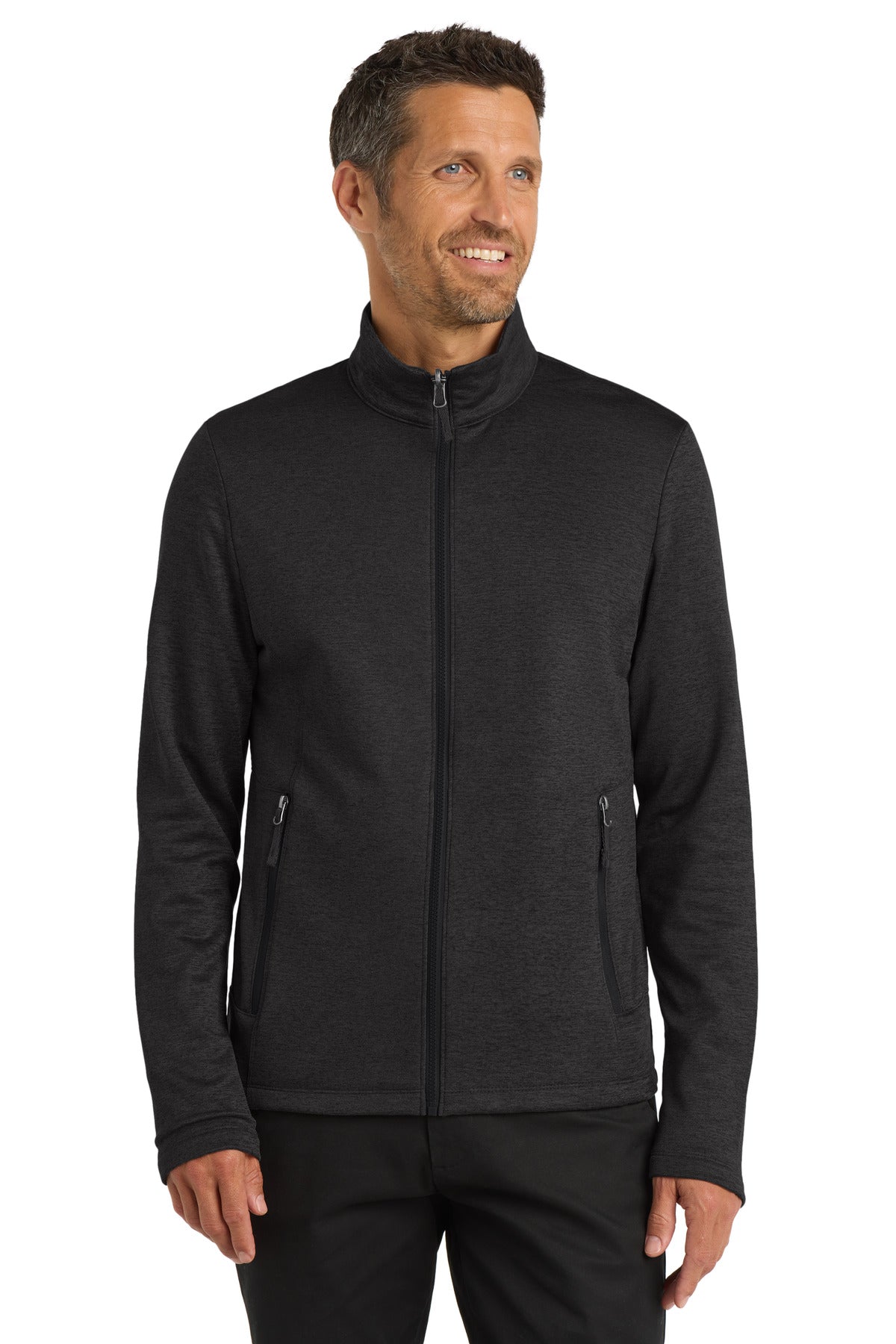 Port Authority  Collective Striated Fleece Jacket. F905 - Deep Black Heather