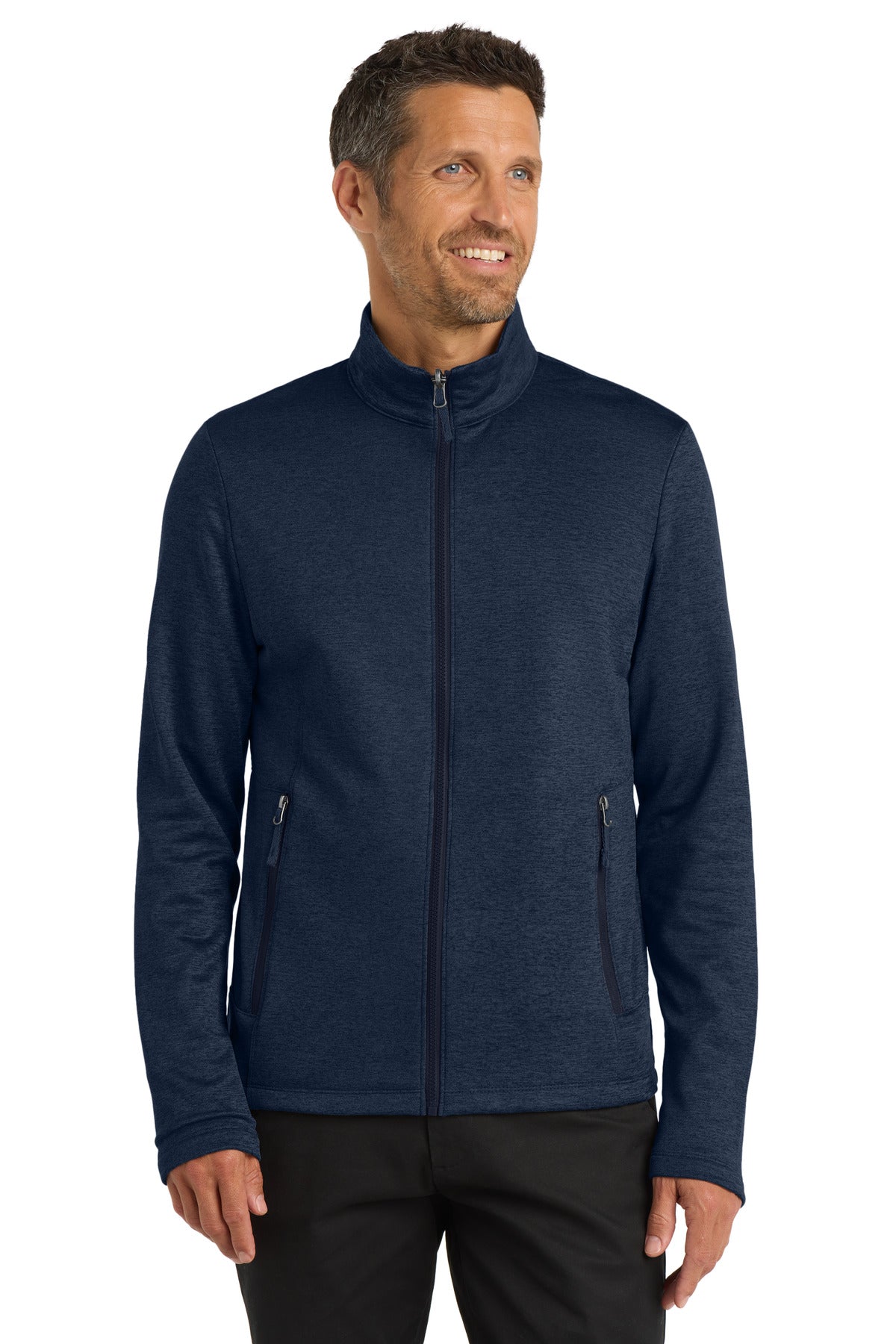 Port Authority  Collective Striated Fleece Jacket. F905 - River Blue Navy Heather