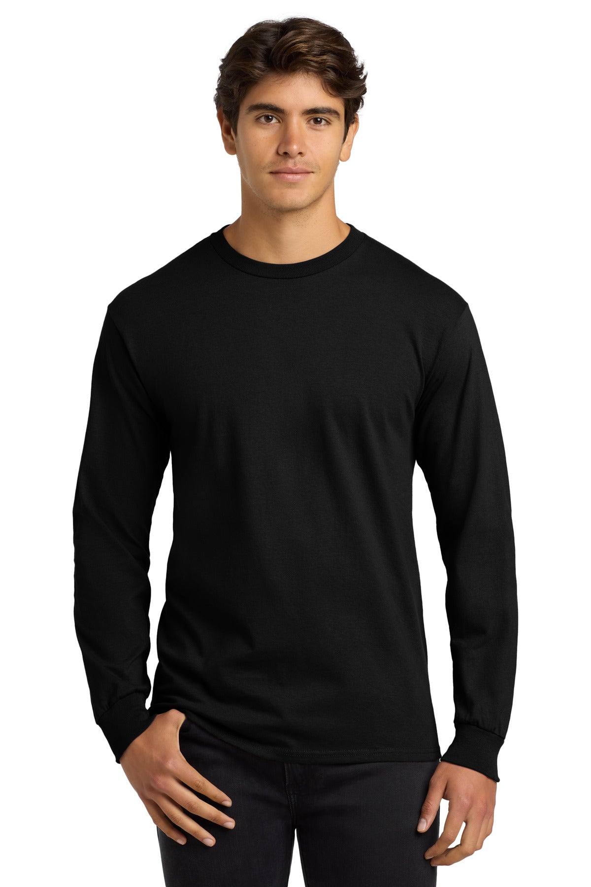 Gildan - Ultra Cotton 100% US Cotton Long Sleeve T-Shirt.  G2400 - Black