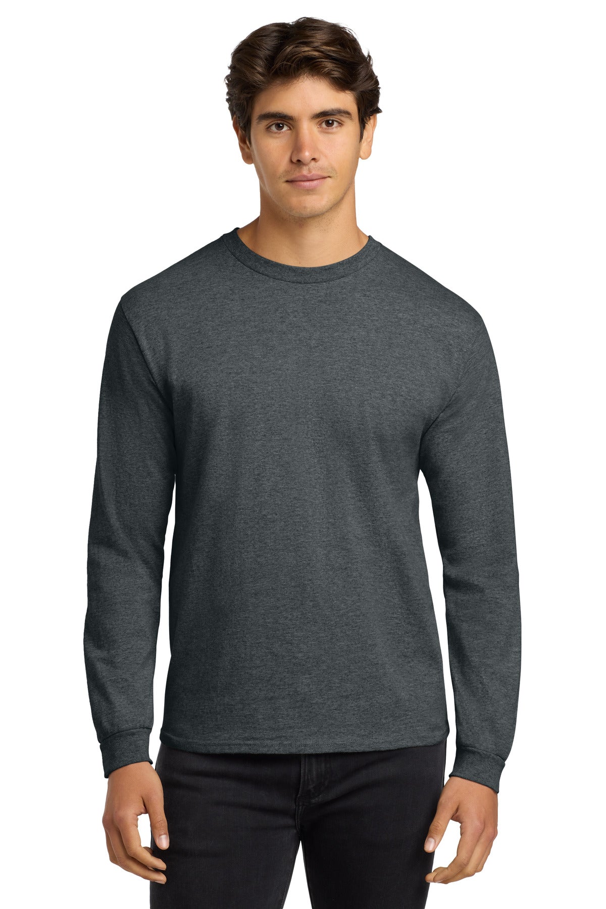 Gildan - Ultra Cotton 100% US Cotton Long Sleeve T-Shirt.  G2400 - Dark Heather