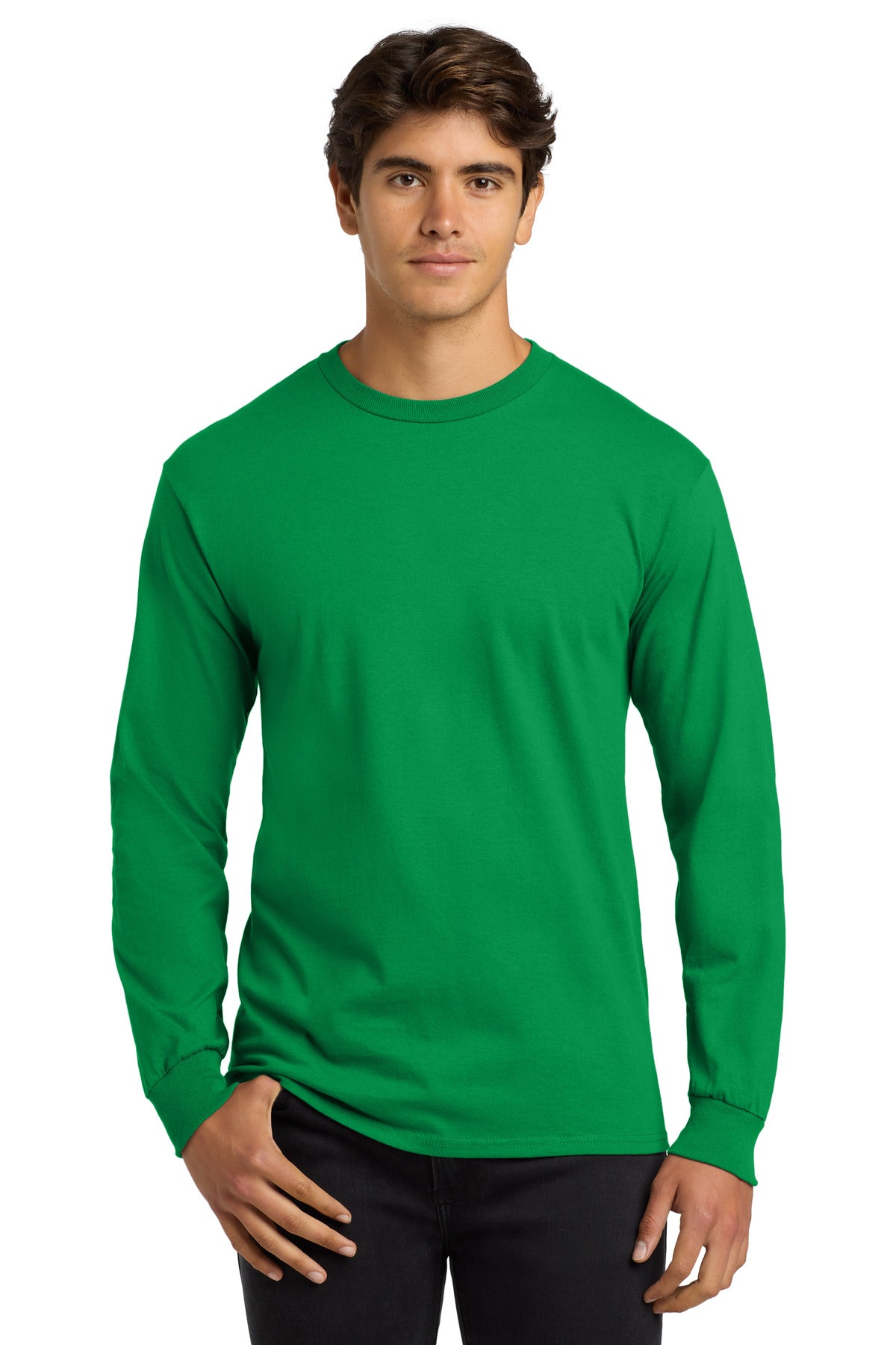 Gildan - Ultra Cotton 100% US Cotton Long Sleeve T-Shirt.  G2400 - Irish Green