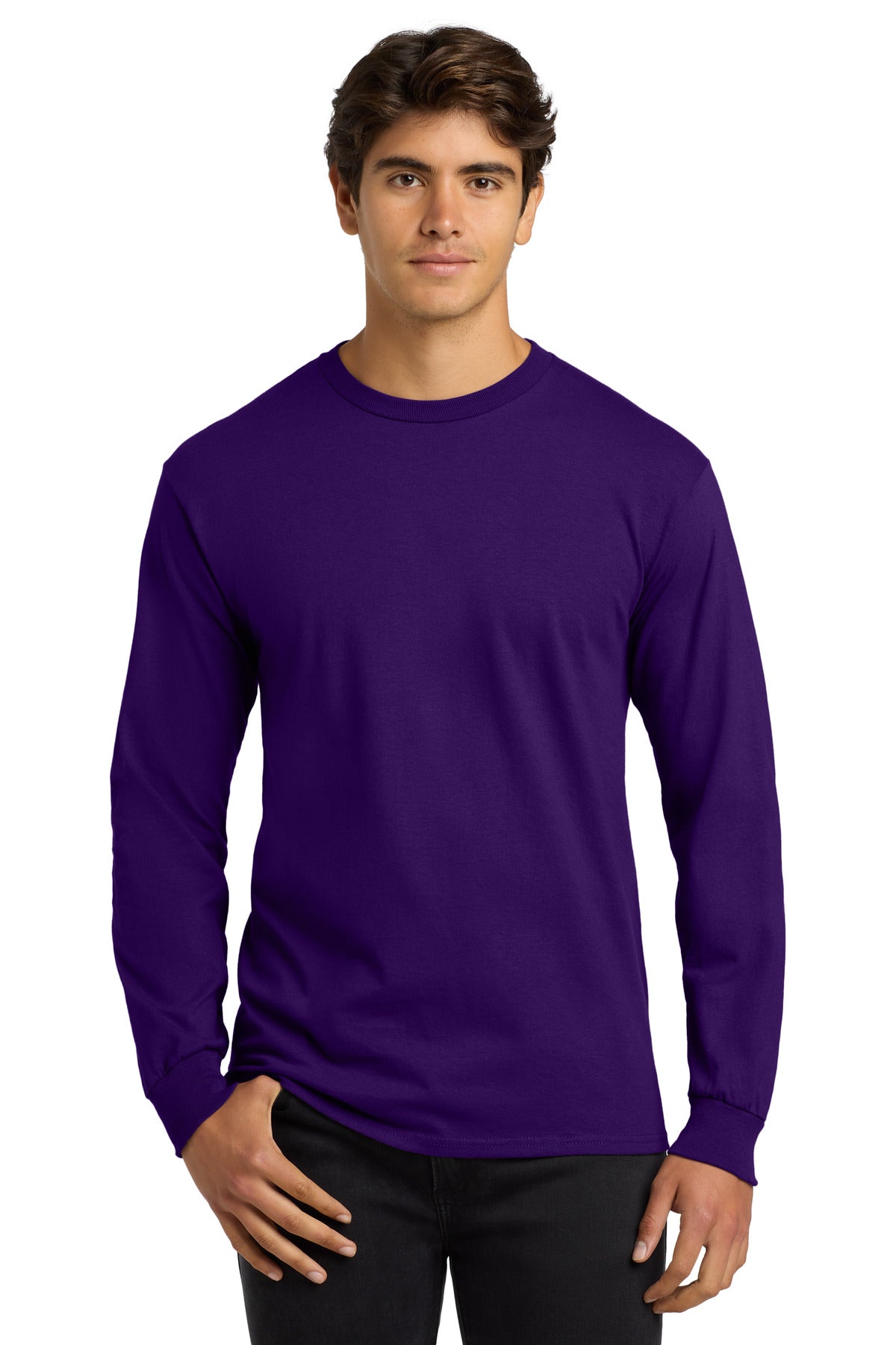 Gildan - Ultra Cotton 100% US Cotton Long Sleeve T-Shirt.  G2400 - Purple