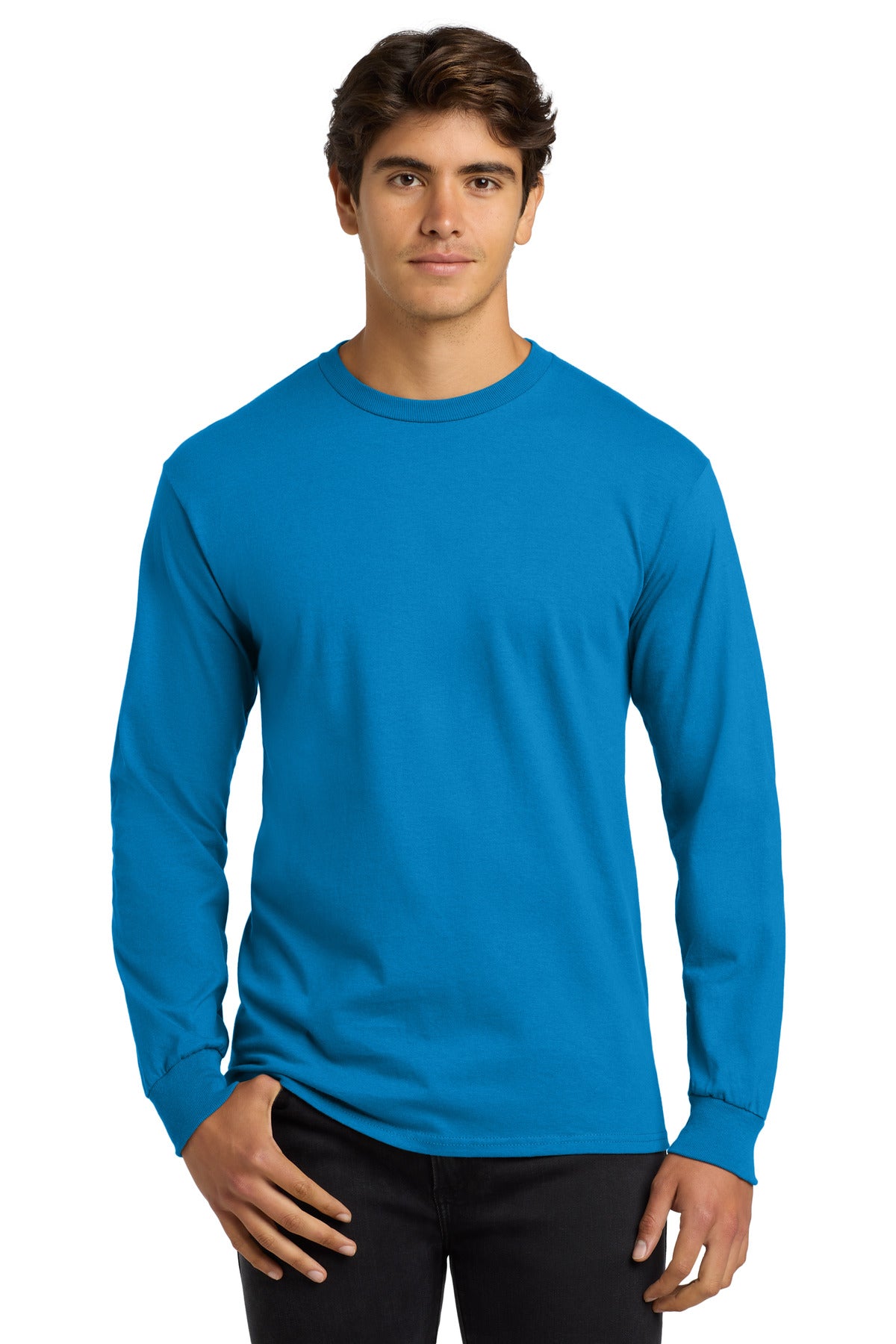 Gildan - Ultra Cotton 100% US Cotton Long Sleeve T-Shirt.  G2400 - Sapphire