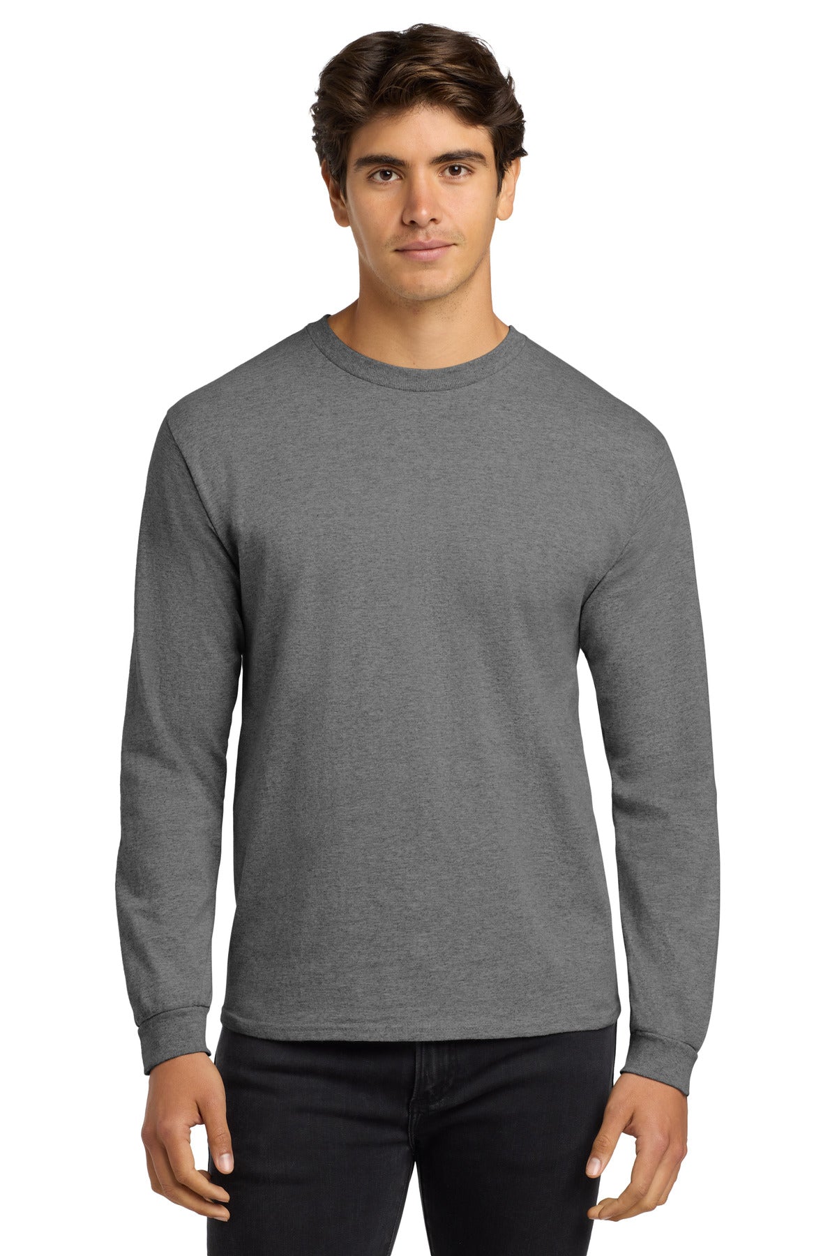 Gildan - Ultra Cotton 100% US Cotton Long Sleeve T-Shirt.  G2400 - Sport Grey