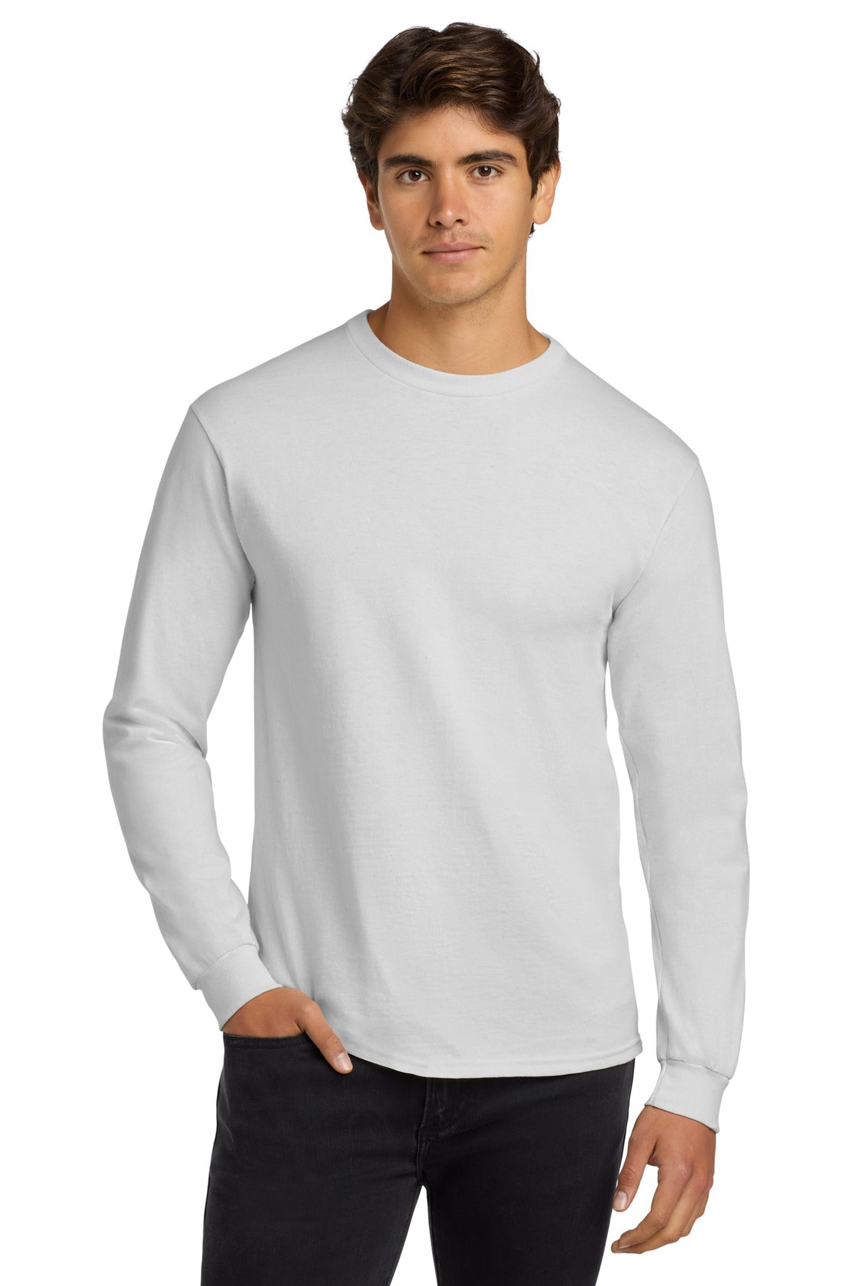 Gildan - Ultra Cotton 100% US Cotton Long Sleeve T-Shirt.  G2400 - White