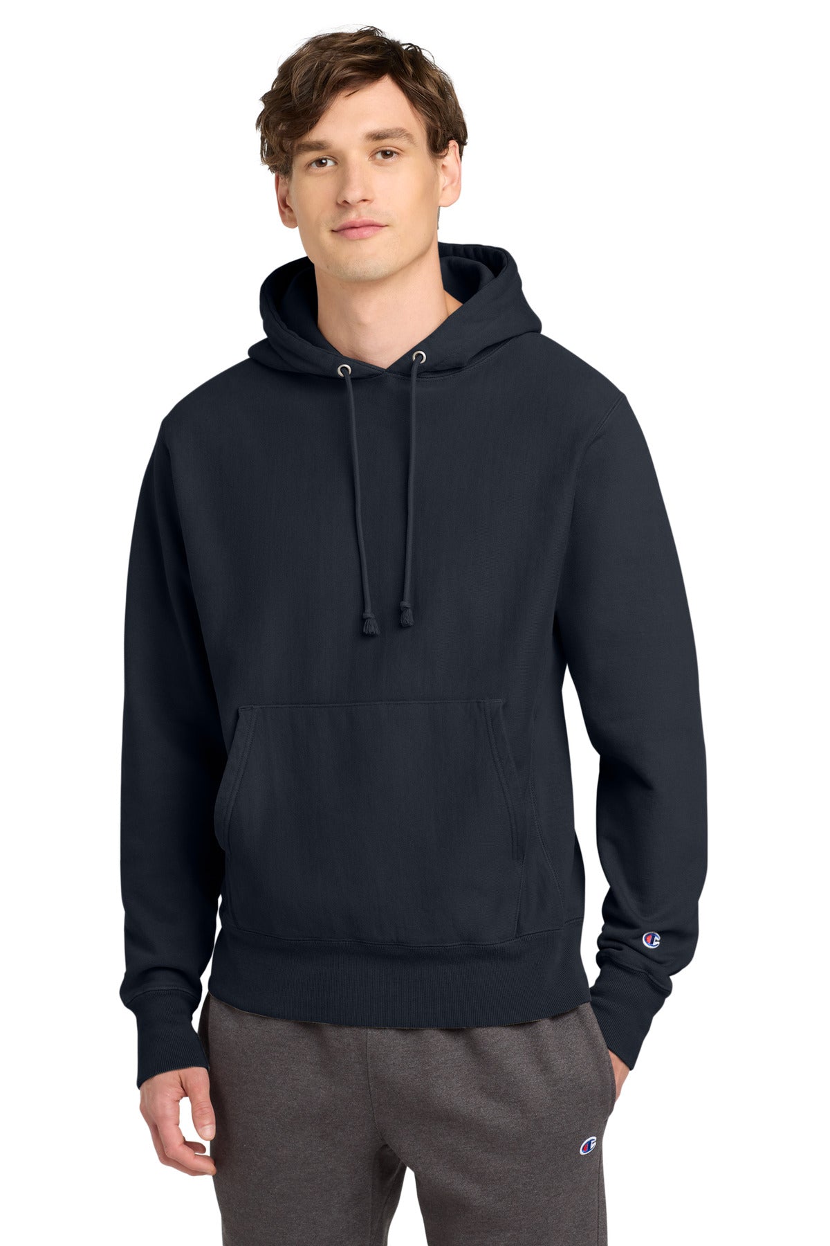 Champion  Reverse Weave  Garment-Dyed Hooded Sweatshirt. GDS101 - Navy