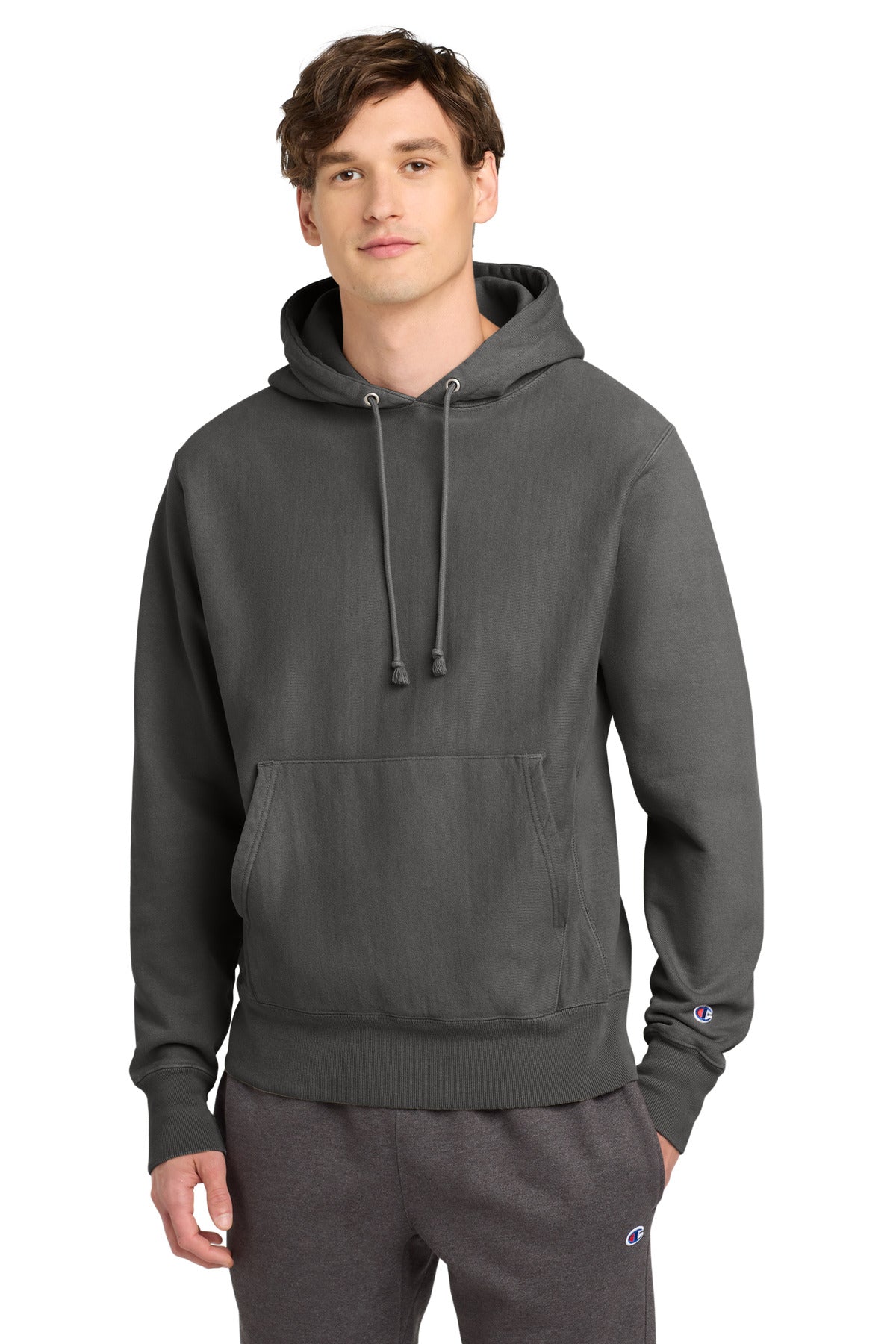 Champion  Reverse Weave  Garment-Dyed Hooded Sweatshirt. GDS101 - New Railroad