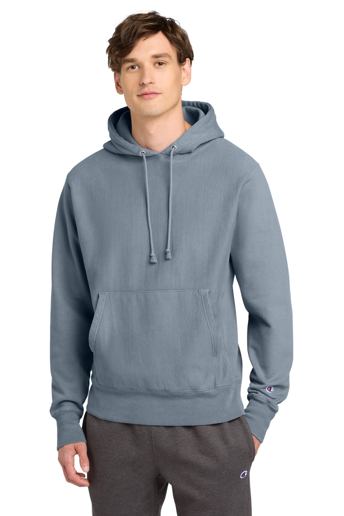 Champion  Reverse Weave  Garment-Dyed Hooded Sweatshirt. GDS101 - Saltwater
