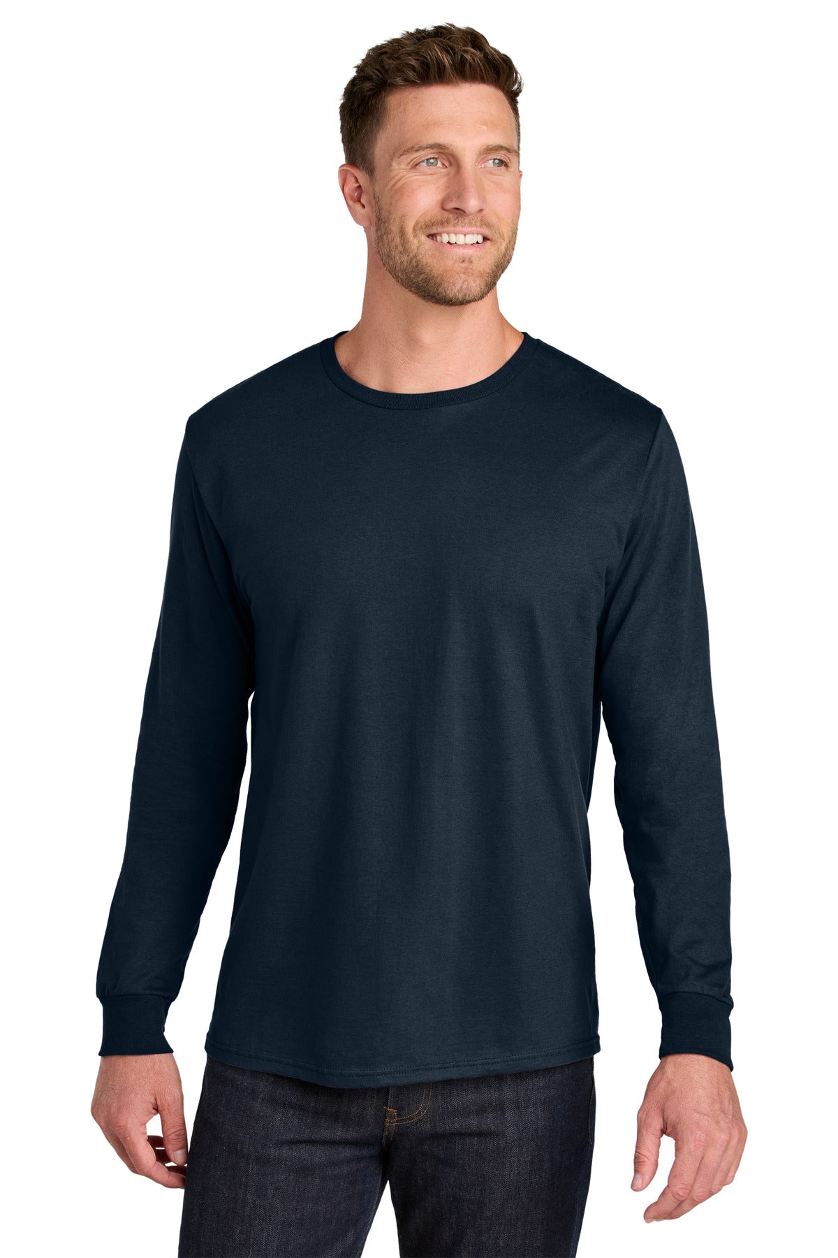 Jerzees Ultimate Unisex Ring Spun Long Sleeve T-Shirt IC46L - J. Navy