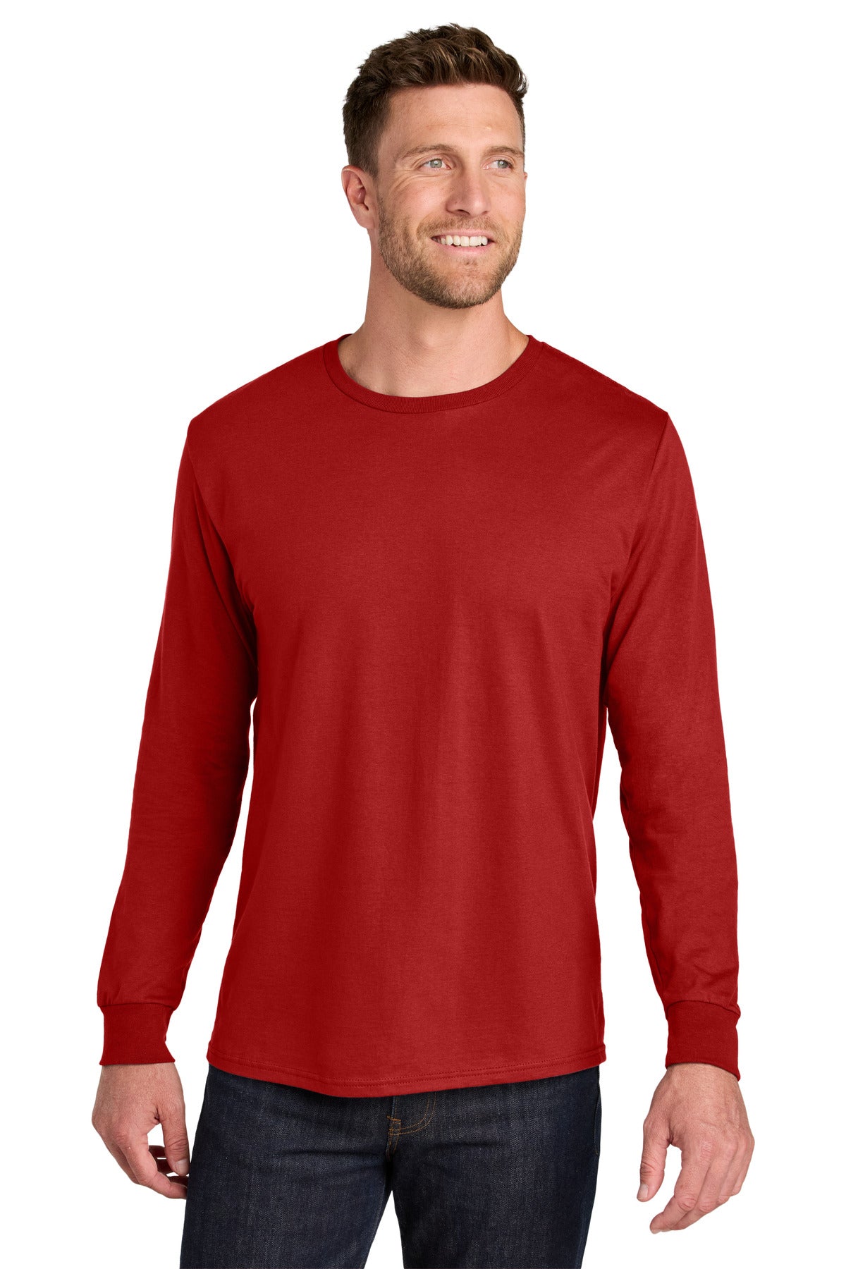 Jerzees Ultimate Unisex Ring Spun Long Sleeve T-Shirt IC46L - True Red