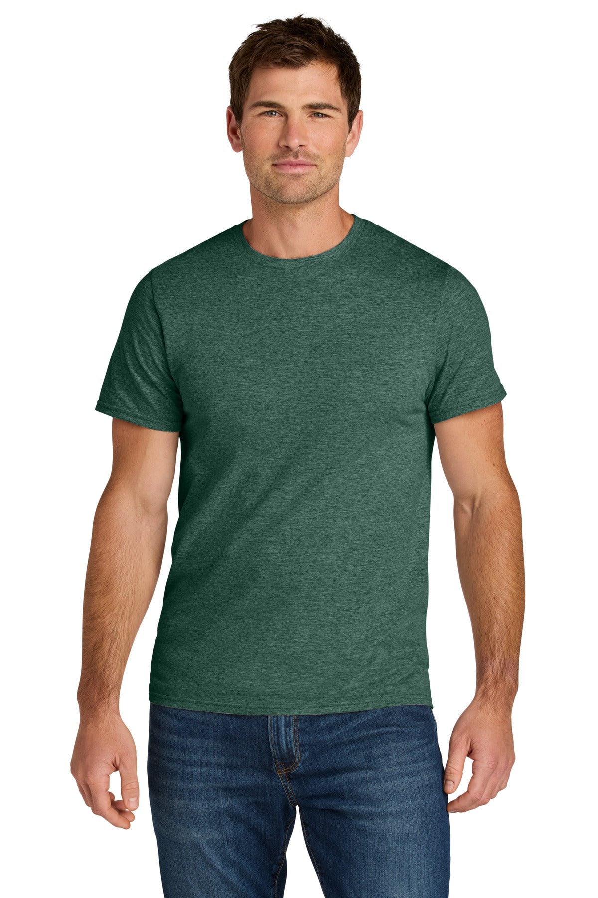 Jerzees Ultimate Unisex Ring Spun T-Shirt IC46M - Forest Green Heather