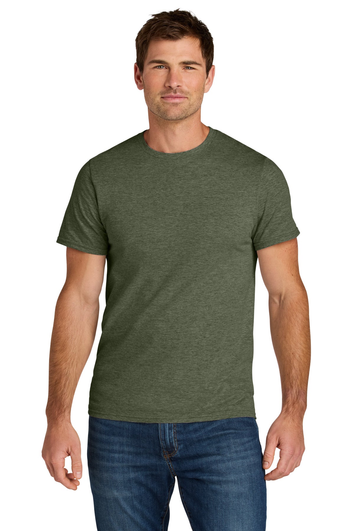 Jerzees Ultimate Unisex Ring Spun T-Shirt IC46M - Military Green Heather