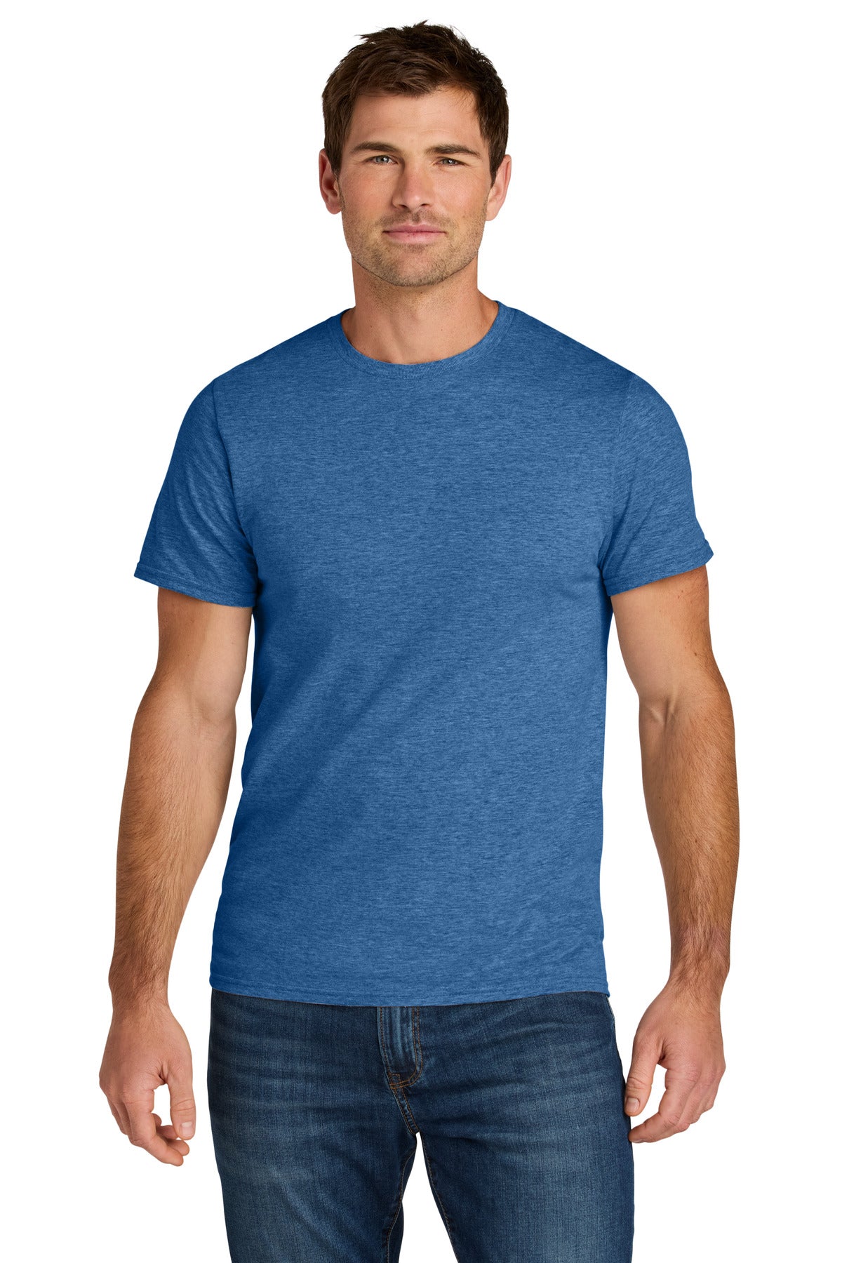 Jerzees Ultimate Unisex Ring Spun T-Shirt IC46M - Retro Heather Royal