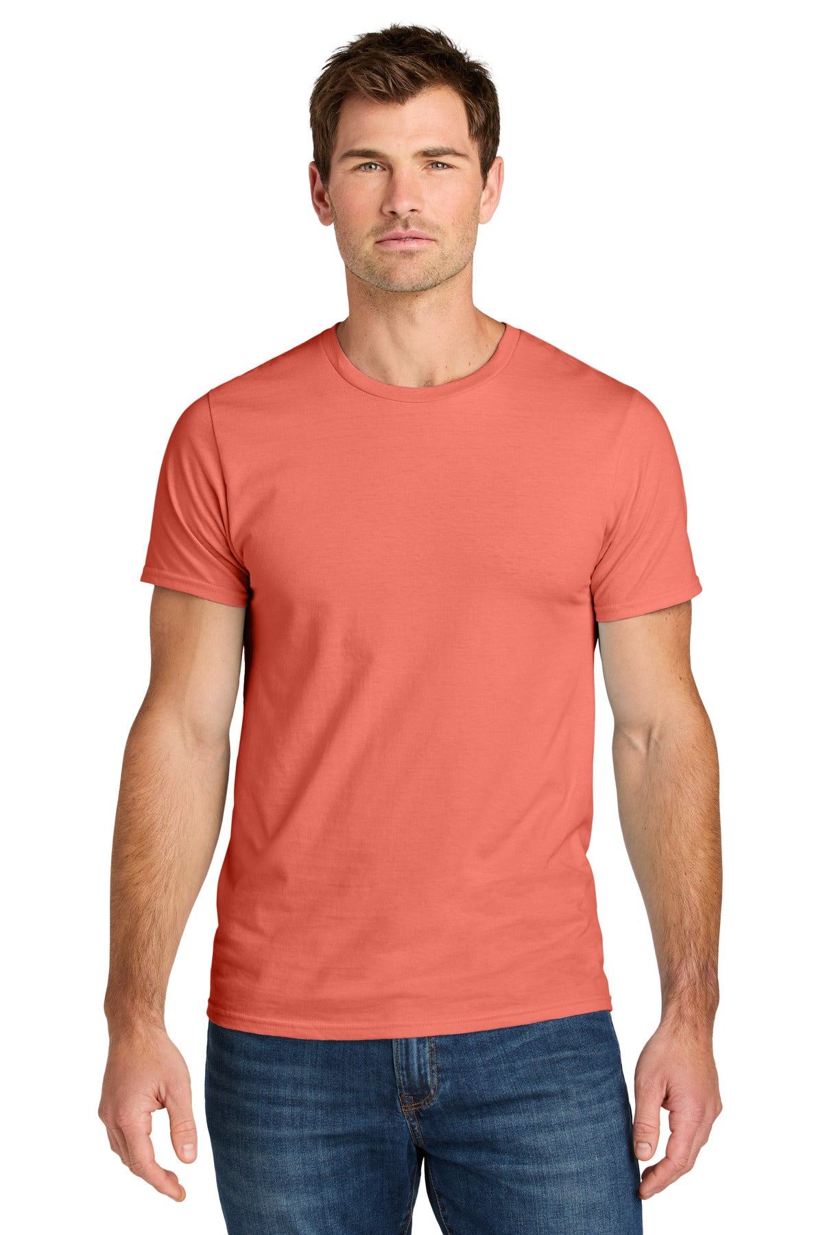 Jerzees Ultimate Unisex Ring Spun T-Shirt IC46M - Sunset Coral