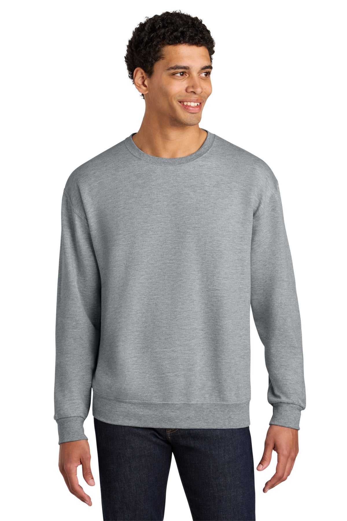 Jerzees Ultimate Unisex CVC Ring Spun Crewneck Sweatshirt IC48M - Athletic Heather