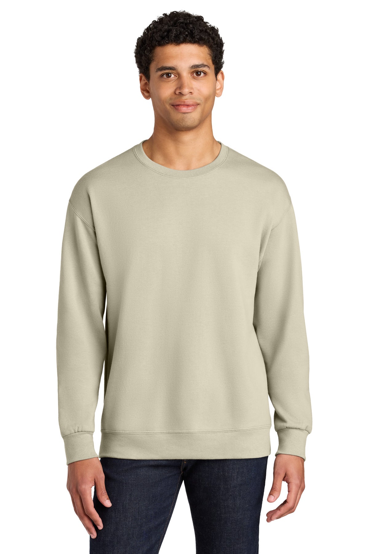 Jerzees Ultimate Unisex CVC Ring Spun Crewneck Sweatshirt IC48M - Putty