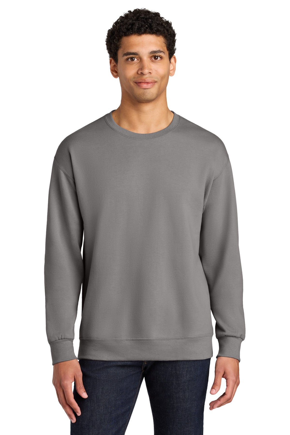 Jerzees Ultimate Unisex CVC Ring Spun Crewneck Sweatshirt IC48M - Rock