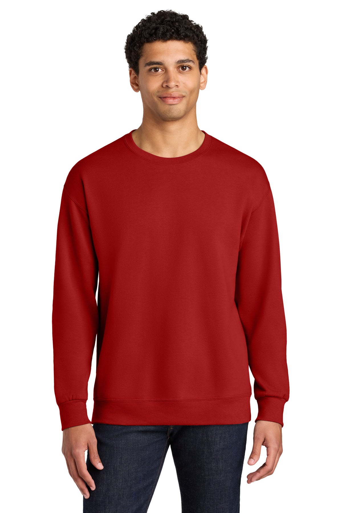 Jerzees Ultimate Unisex CVC Ring Spun Crewneck Sweatshirt IC48M - True Red