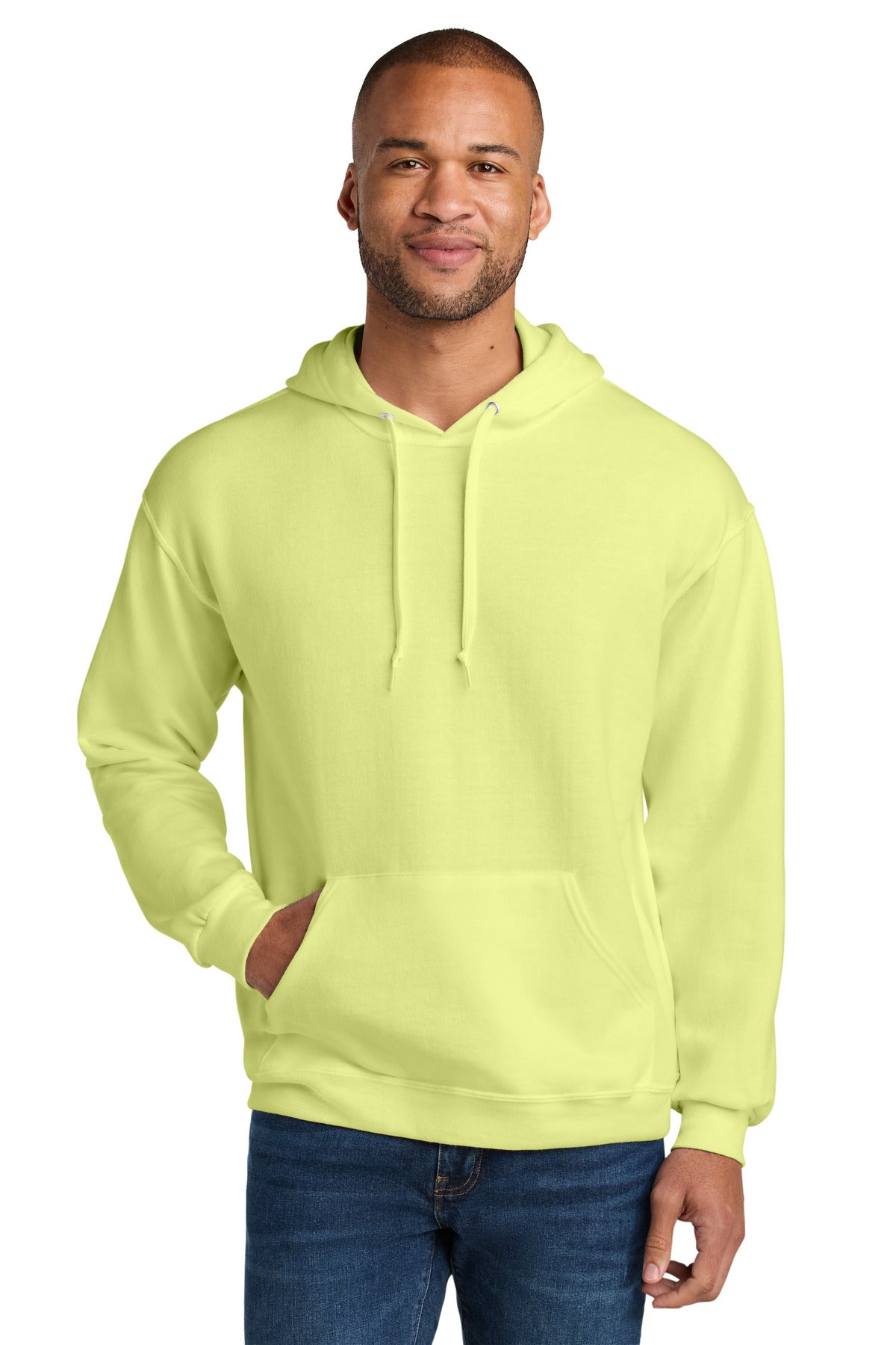 Jerzees Ultimate Unisex CVC Ring Spun Hooded Sweatshirt IC49M - Celery Juice
