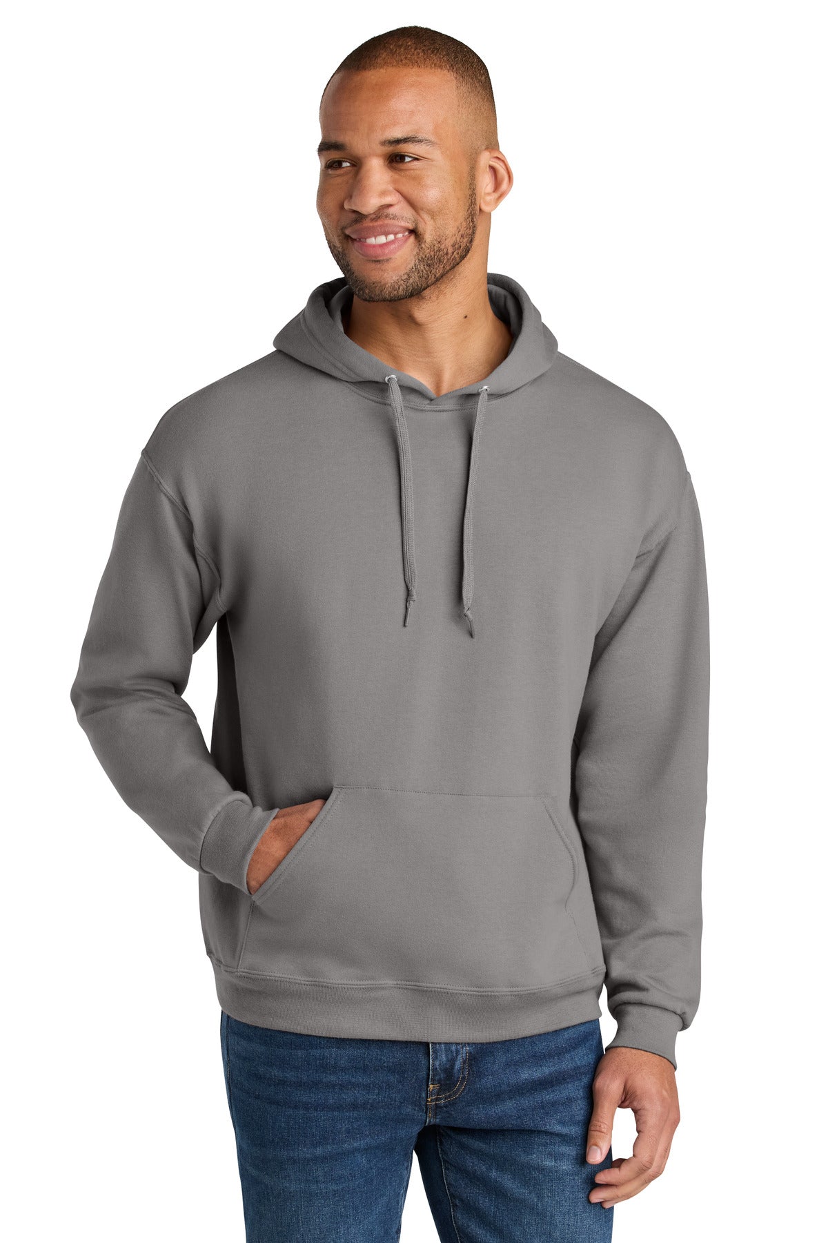 Jerzees Ultimate Unisex CVC Ring Spun Hooded Sweatshirt IC49M - Rock