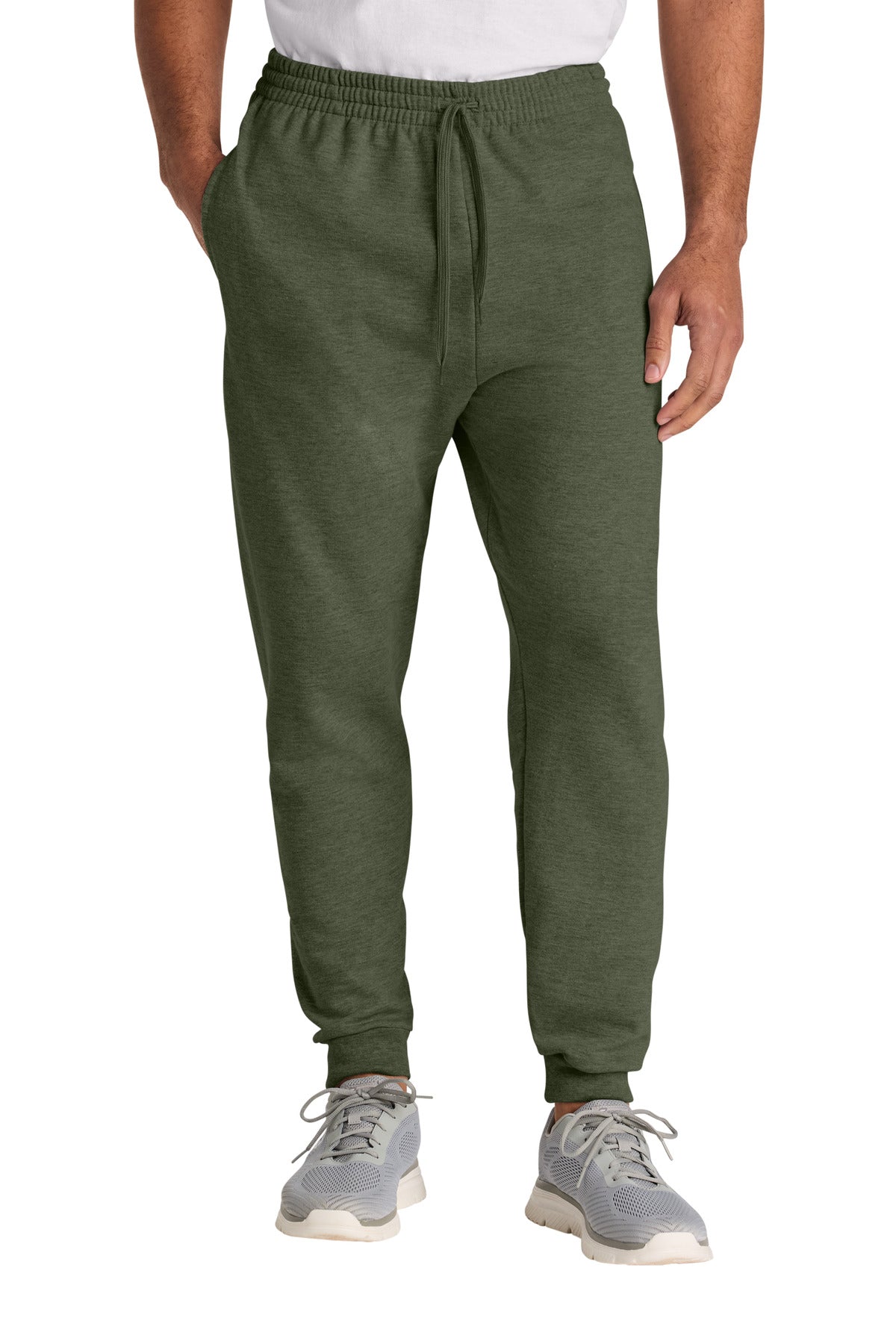 Jerzees Ultimate Unisex CVC Ring Spun Pocket Jogger IC50M - Military Green Heather