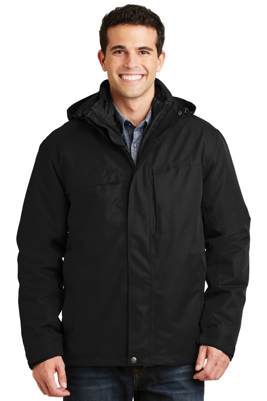 Port Authority Herringbone 3-in-1 Parka. J302 - Black