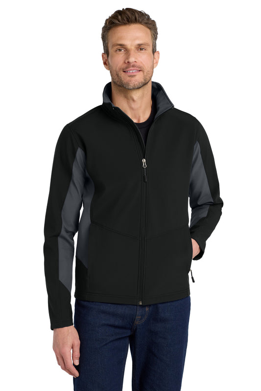 Port Authority Core Colorblock Soft Shell Jacket. J318 - Black/ Battleship Grey