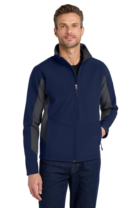 Port Authority Core Colorblock Soft Shell Jacket. J318 - Dress Blue Navy/ Battleship Grey