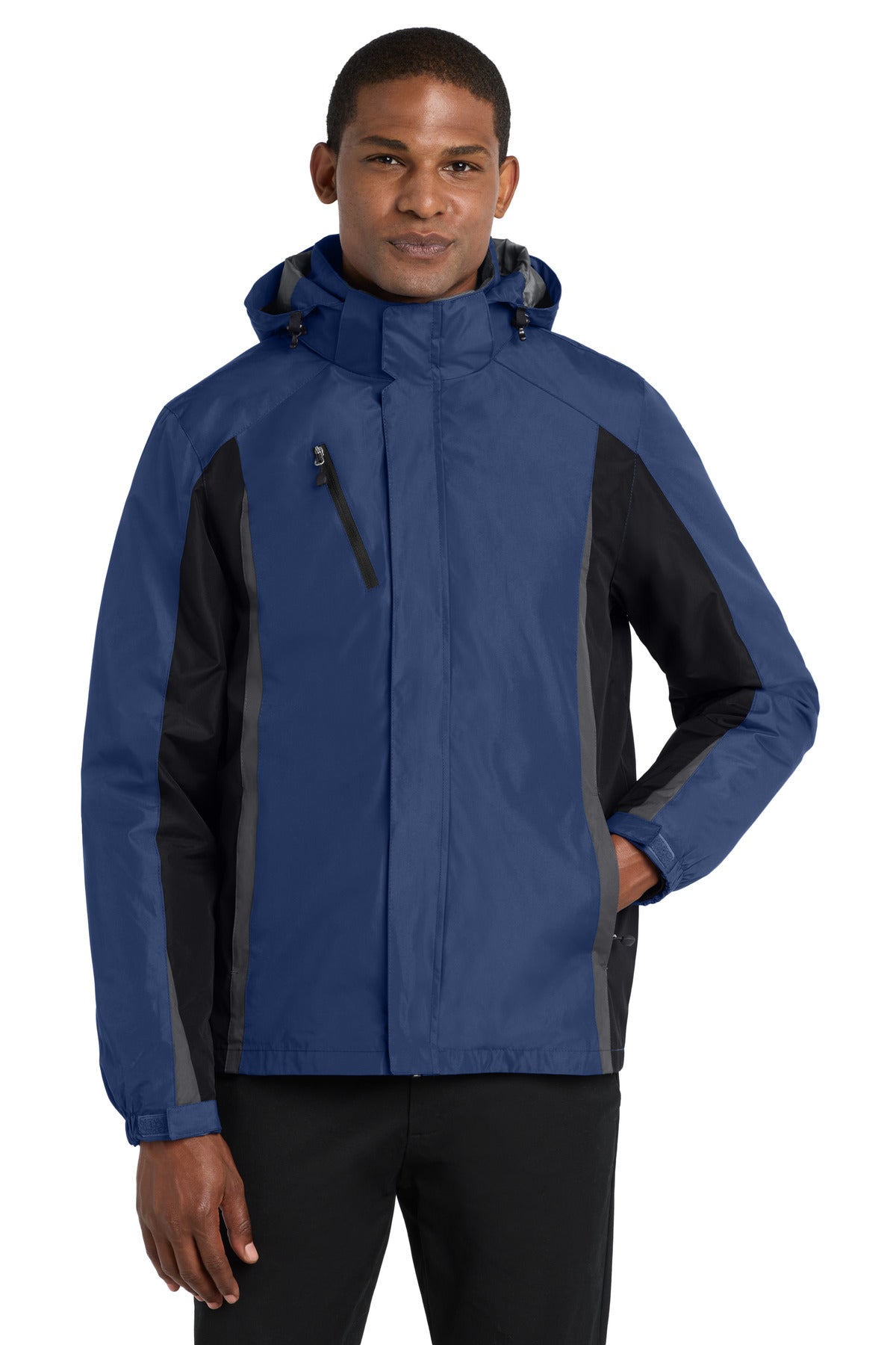 Port Authority Colorblock 3-in-1 Jacket. J321 - Admiral Blue/ Black/ Magnet
