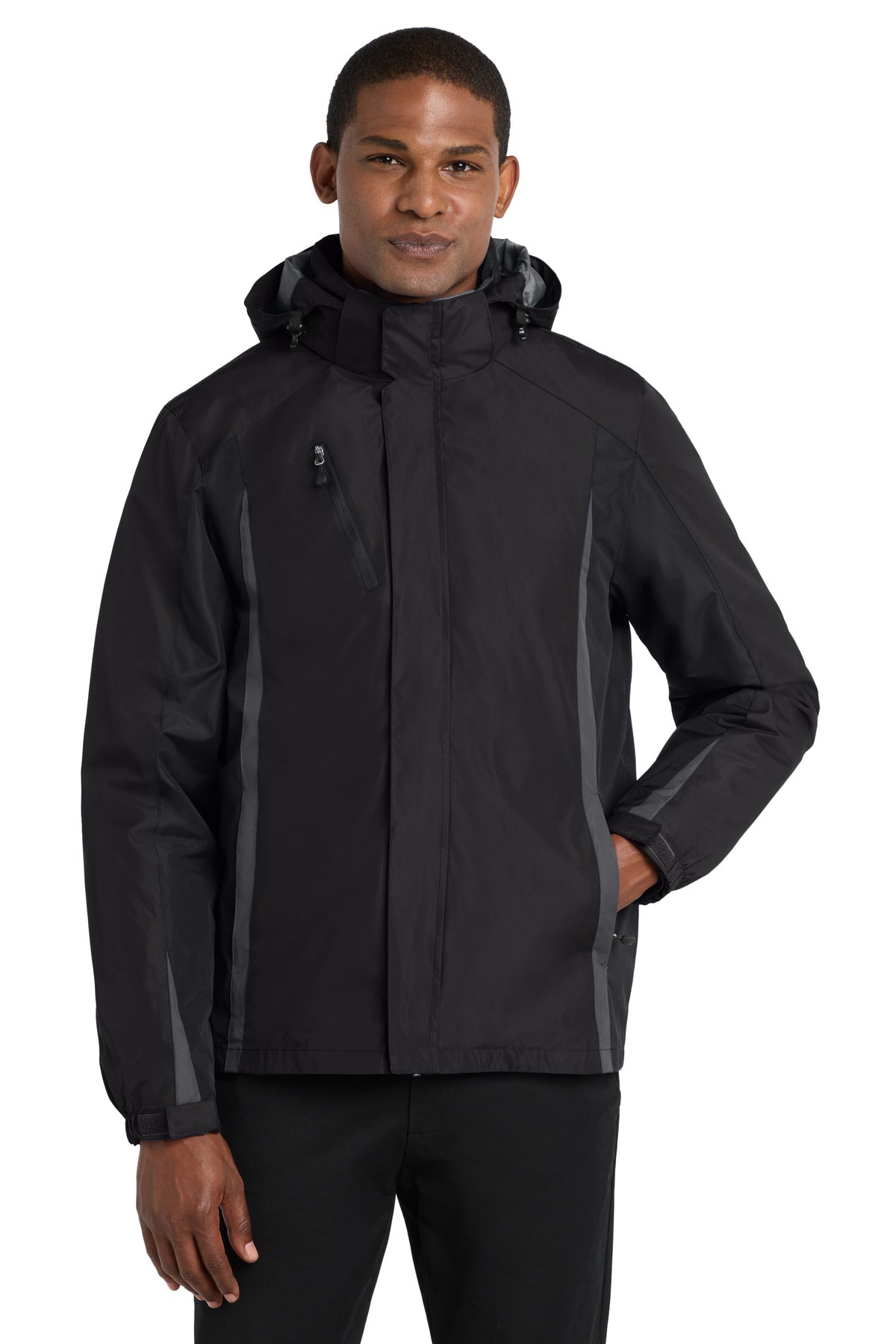 Port Authority Colorblock 3-in-1 Jacket. J321 - Black/ Black/ Magnet