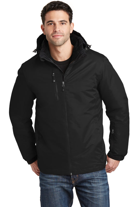 Port Authority Vortex Waterproof 3-in-1 Jacket. J332 - Black/ Black