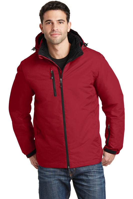 Port Authority Vortex Waterproof 3-in-1 Jacket. J332 - Rich Red/ Black