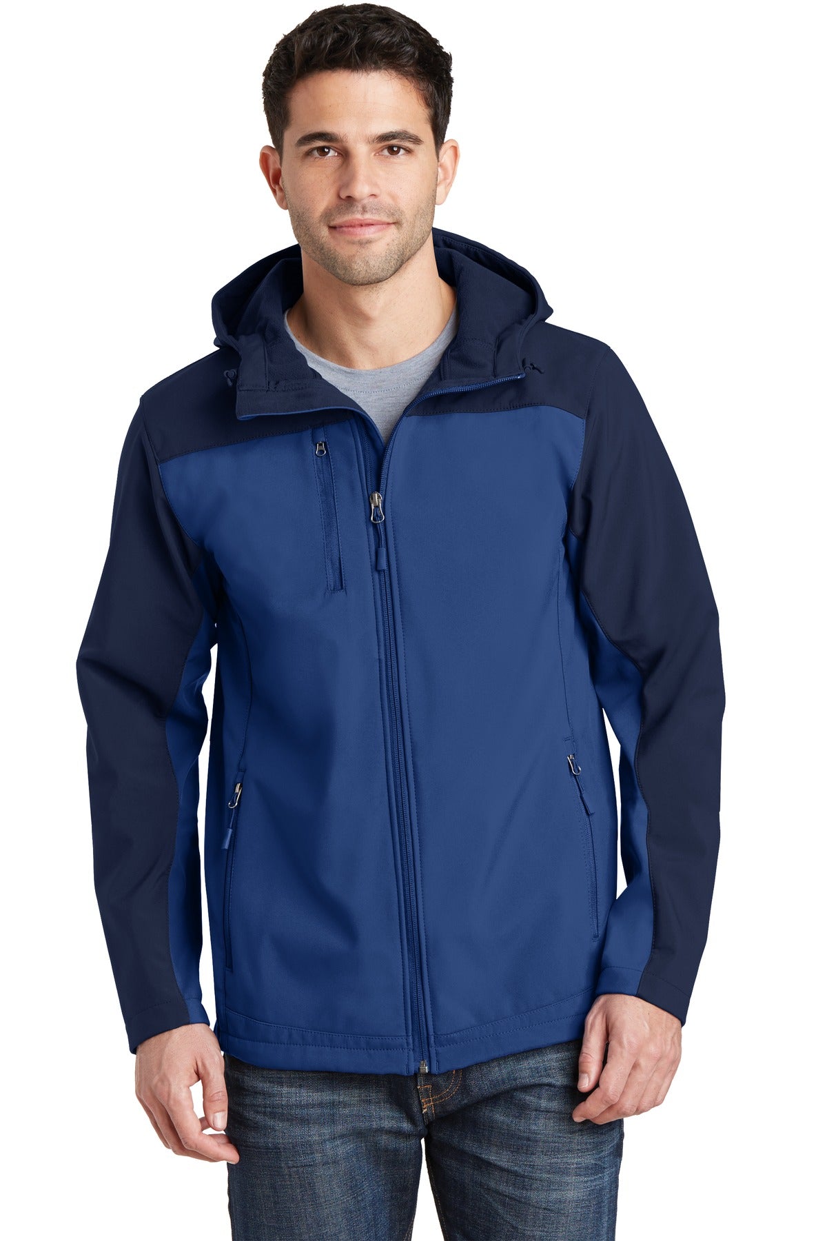 Port Authority Hooded Core Soft Shell Jacket. J335 - Night Sky Blue/ Dress Blue Navy