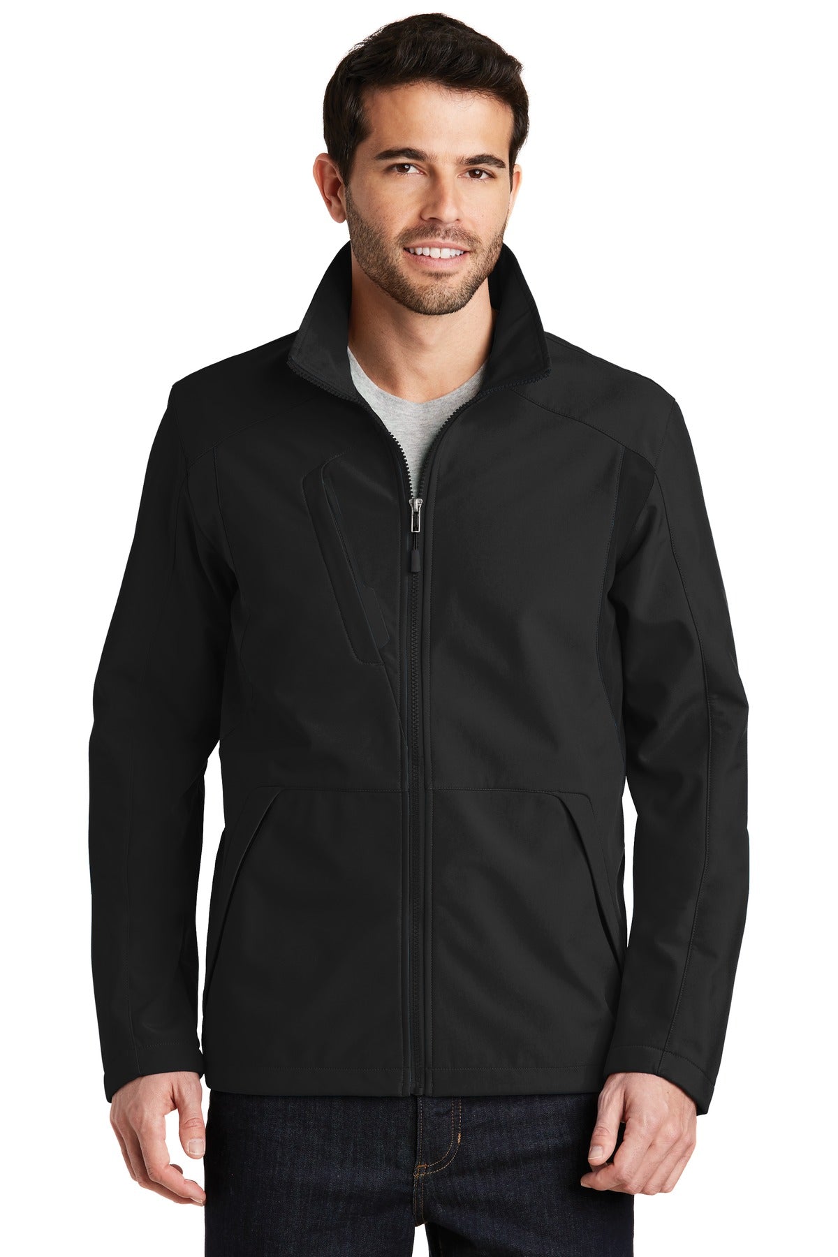 Port Authority Back-Block Soft Shell Jacket. J336 - Black/ Black