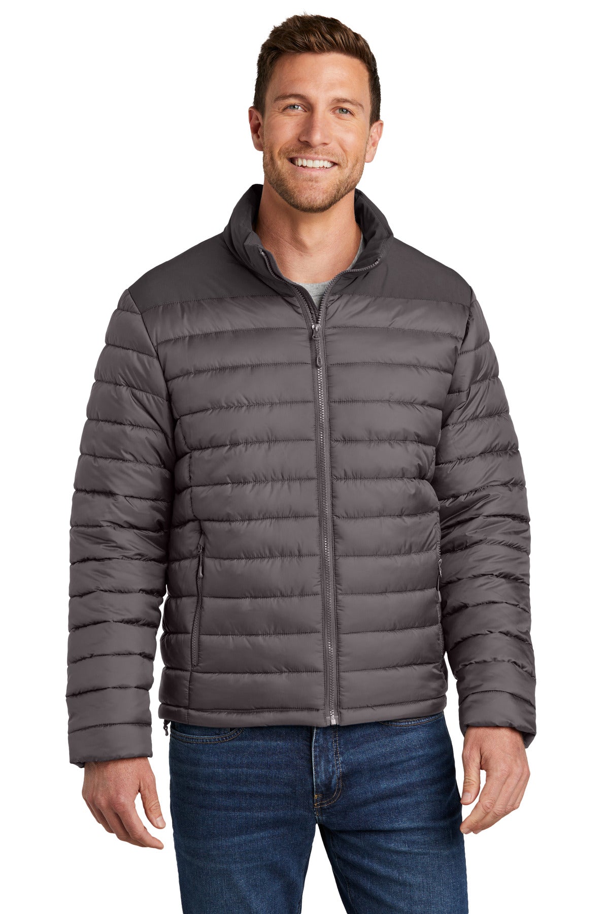 Port Authority Horizon Puffy Jacket J364 - Deep Smoke/ Grey Smoke