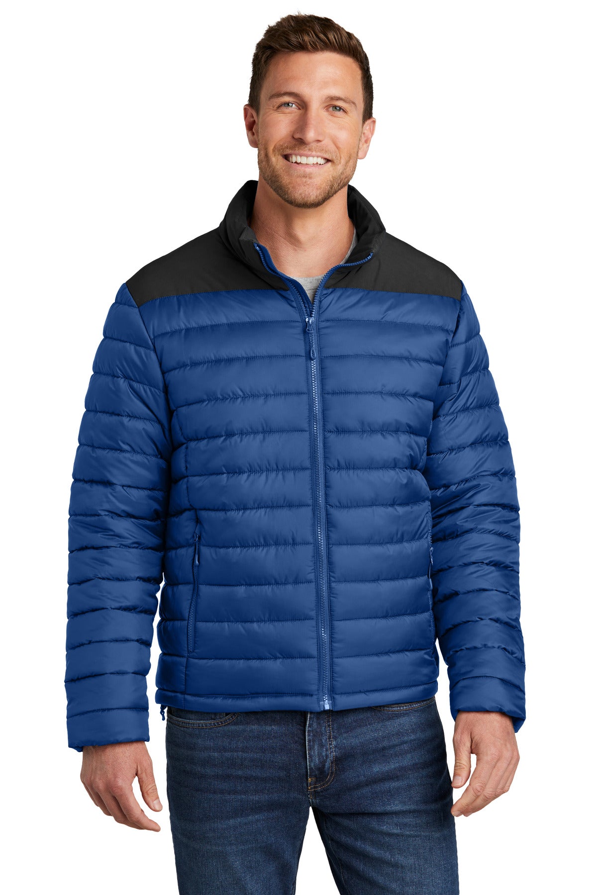 Port Authority Horizon Puffy Jacket J364 - True Blue/ Deep Black