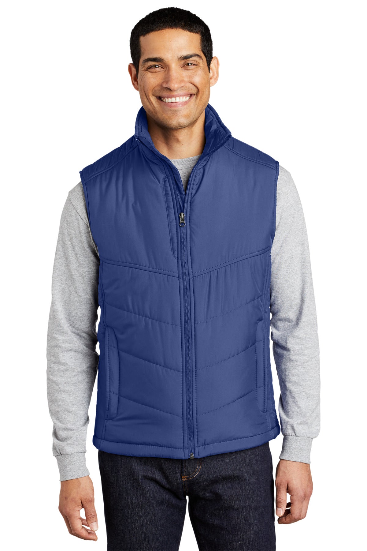 Port Authority Puffy Vest. J709 - Mediterranean Blue/ Black