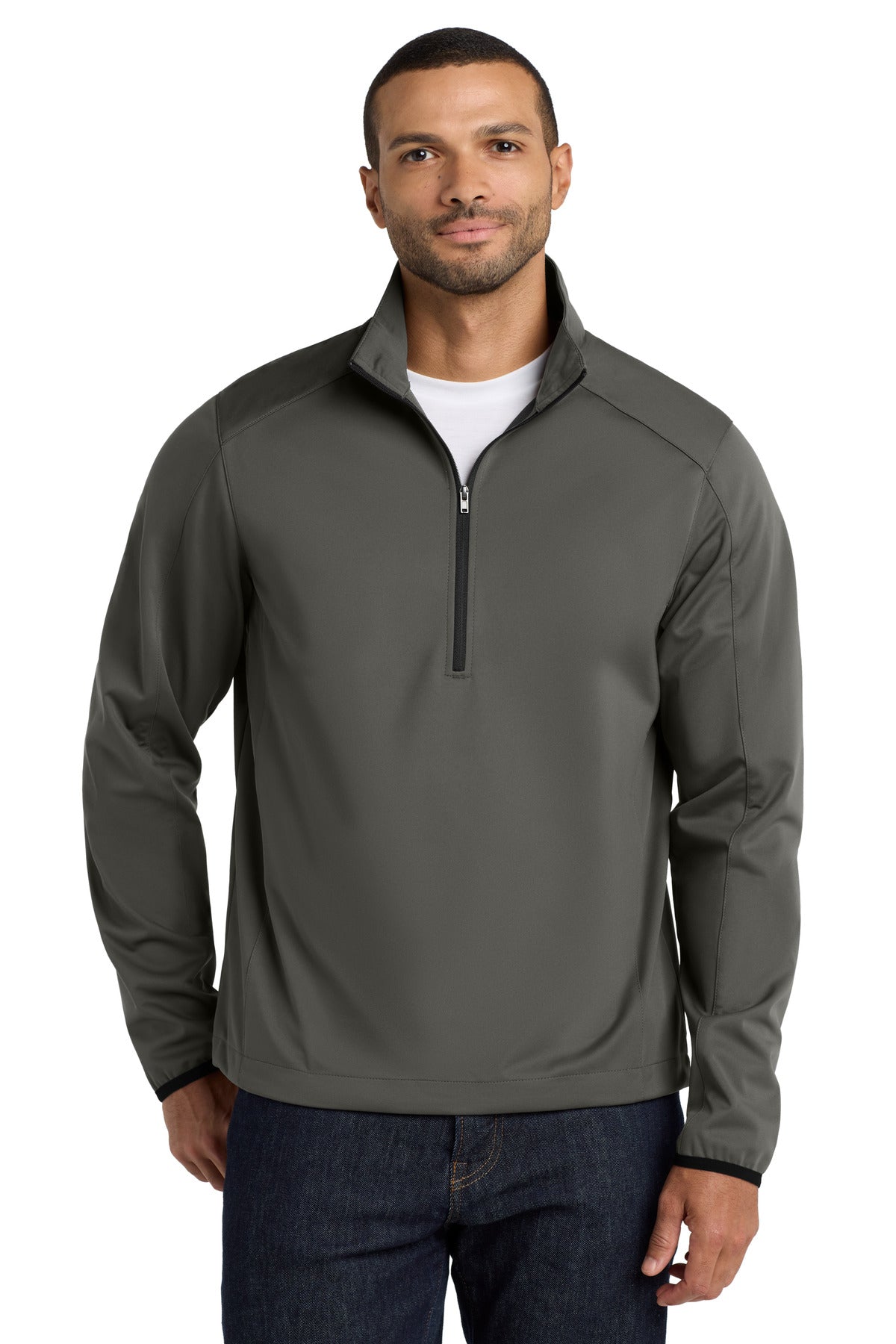 Port Authority Active 1/2-Zip Soft Shell Jacket. J716 - Grey Steel