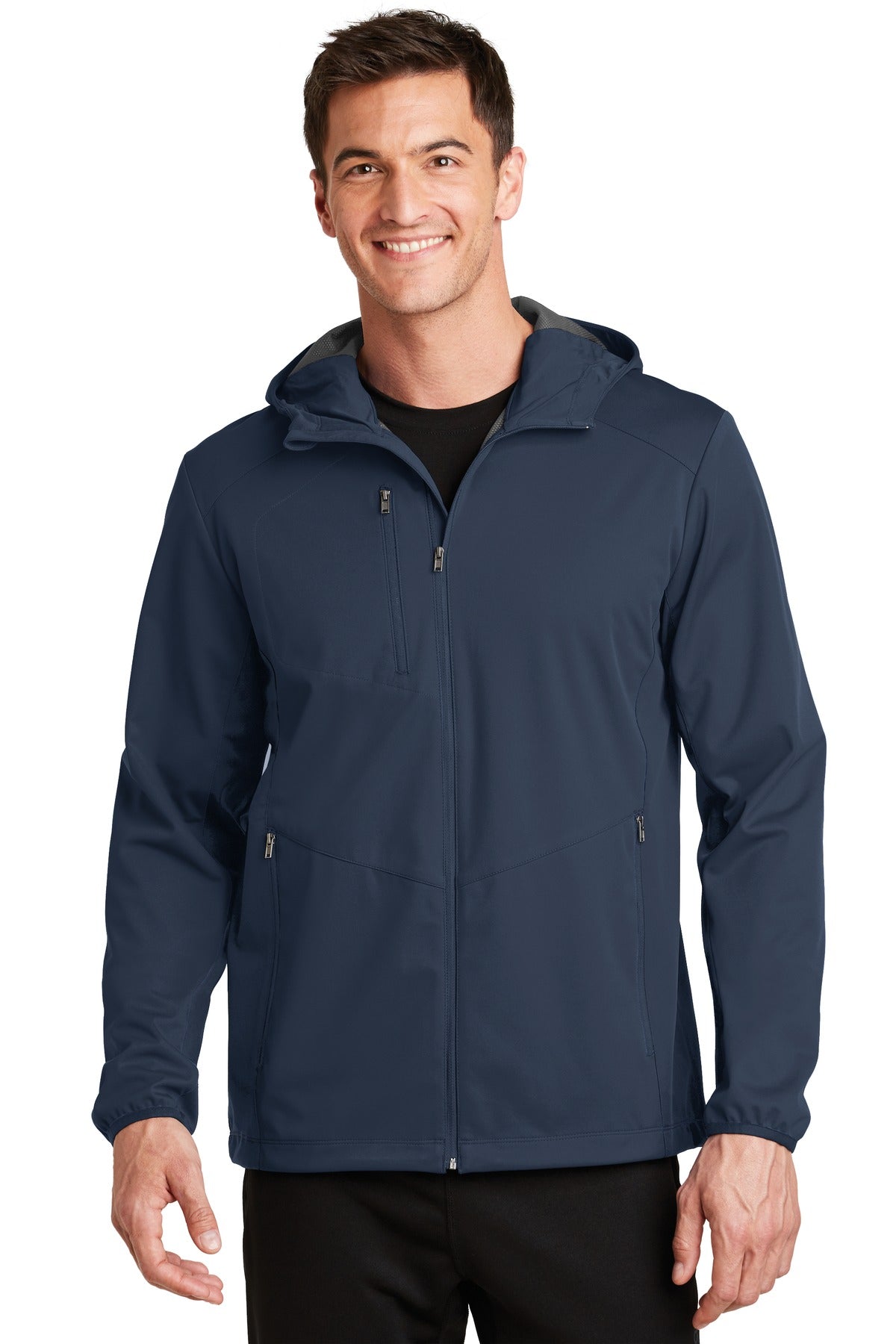 Port Authority Active Hooded Soft Shell Jacket. J719 - Dress Blue Navy
