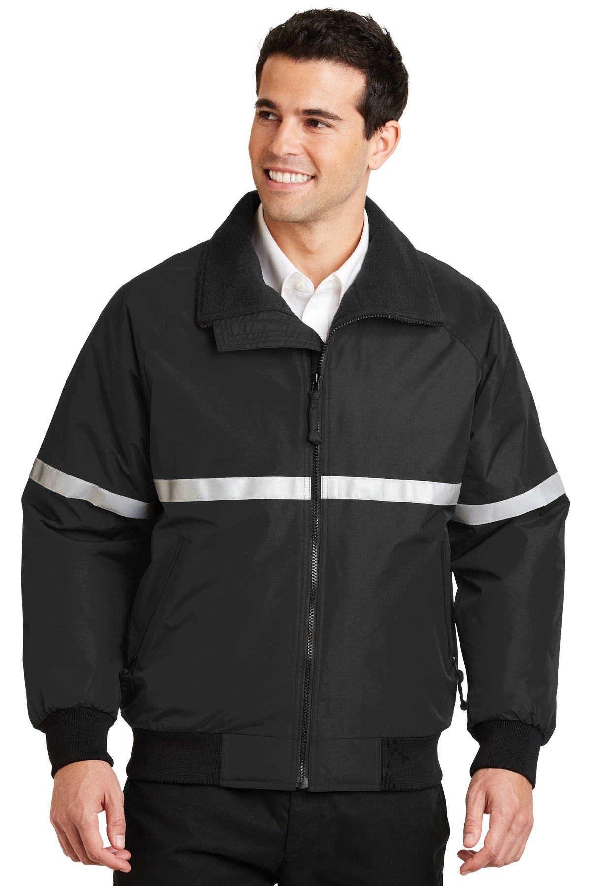 Port Authority Challenger Jacket with Reflective Taping J754R - True Black/ True Black/ Reflective
