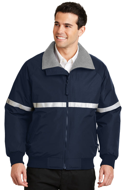 Port Authority Challenger Jacket with Reflective Taping J754R - True Navy/ Grey Heather/ Reflective
