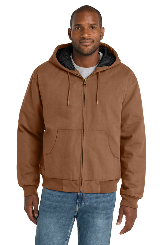 CornerStone - Duck Cloth Hooded Work Jacket.  J763H - Duck Brown