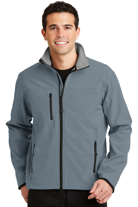 Port Authority Glacier Soft Shell Jacket.  J790 - Atlantic Blue/ Chrome