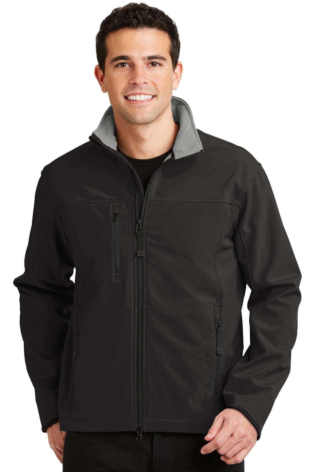 Port Authority Glacier Soft Shell Jacket.  J790 - Black/ Chrome