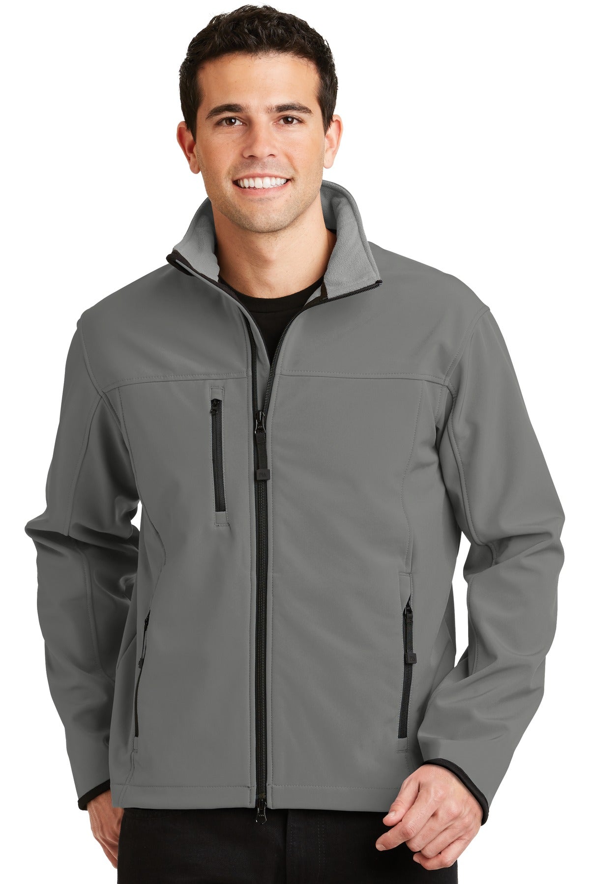 Port Authority Glacier Soft Shell Jacket.  J790 - Smoke Grey/ Chrome